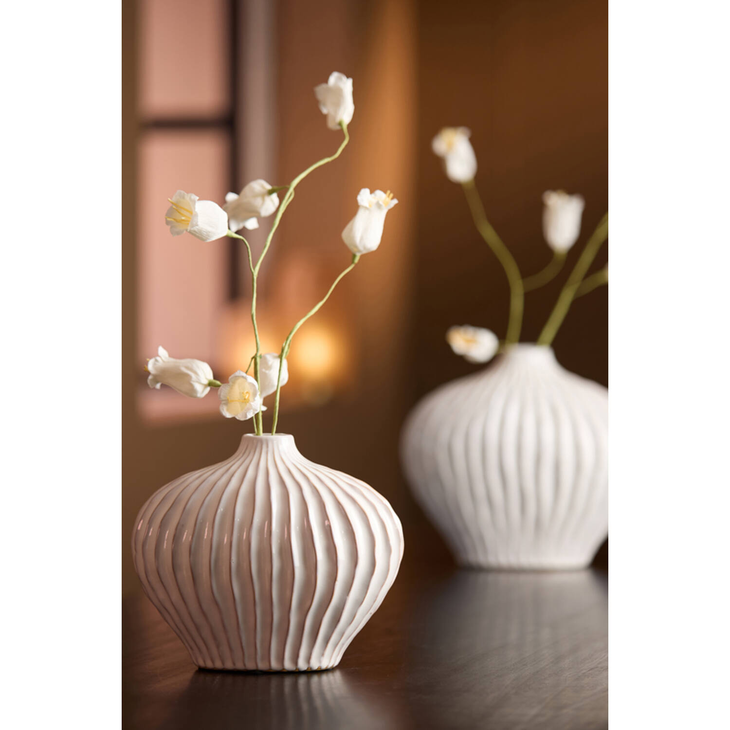 Vaas deco 25x14x20 cm LORITO keramiek crème