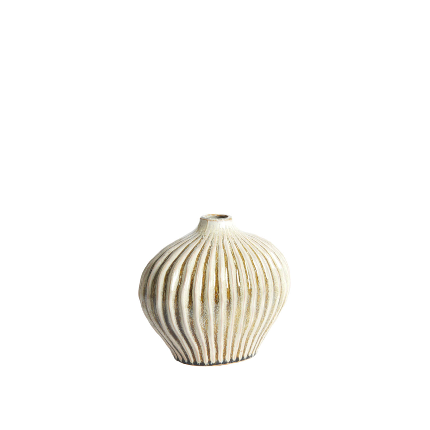 Vaas deco 25x14x20 cm LORITO keramiek olijf groen