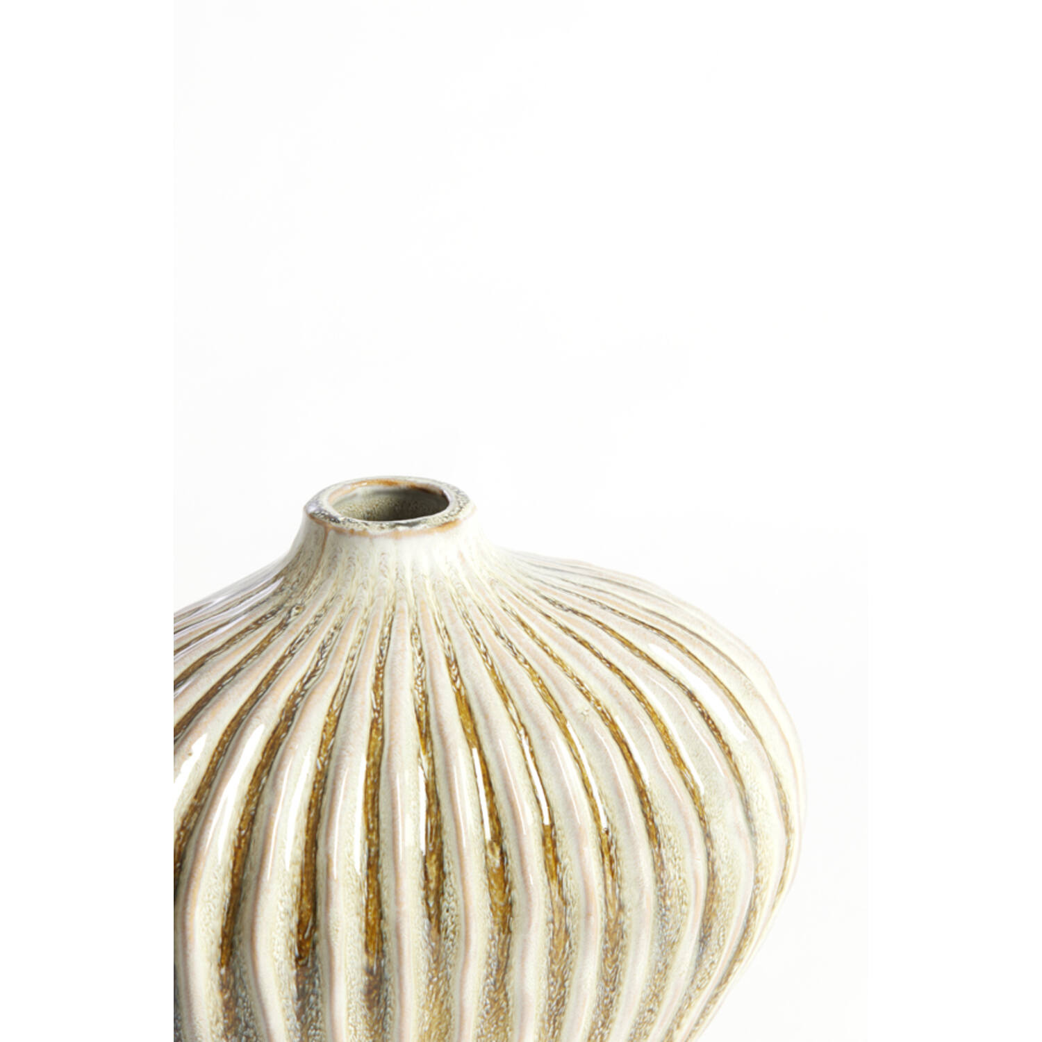 Vaas deco 25x14x20 cm LORITO keramiek olijf groen