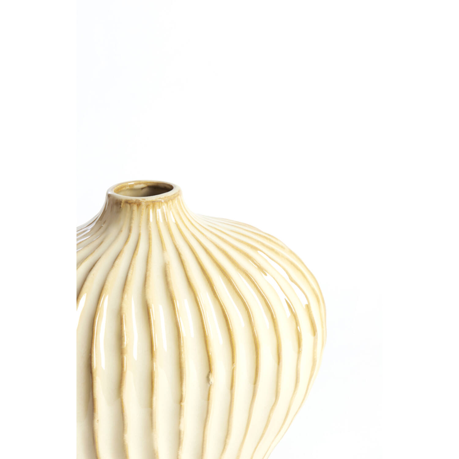 Vaas deco 30x16x25 cm LORITO keramiek parelmoer