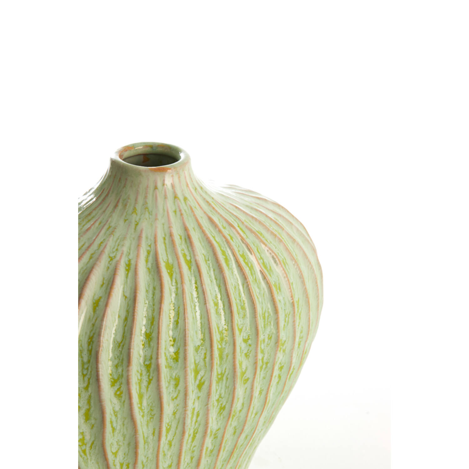 Vaas deco 30x16x25 cm LORITO keramiek mint groen