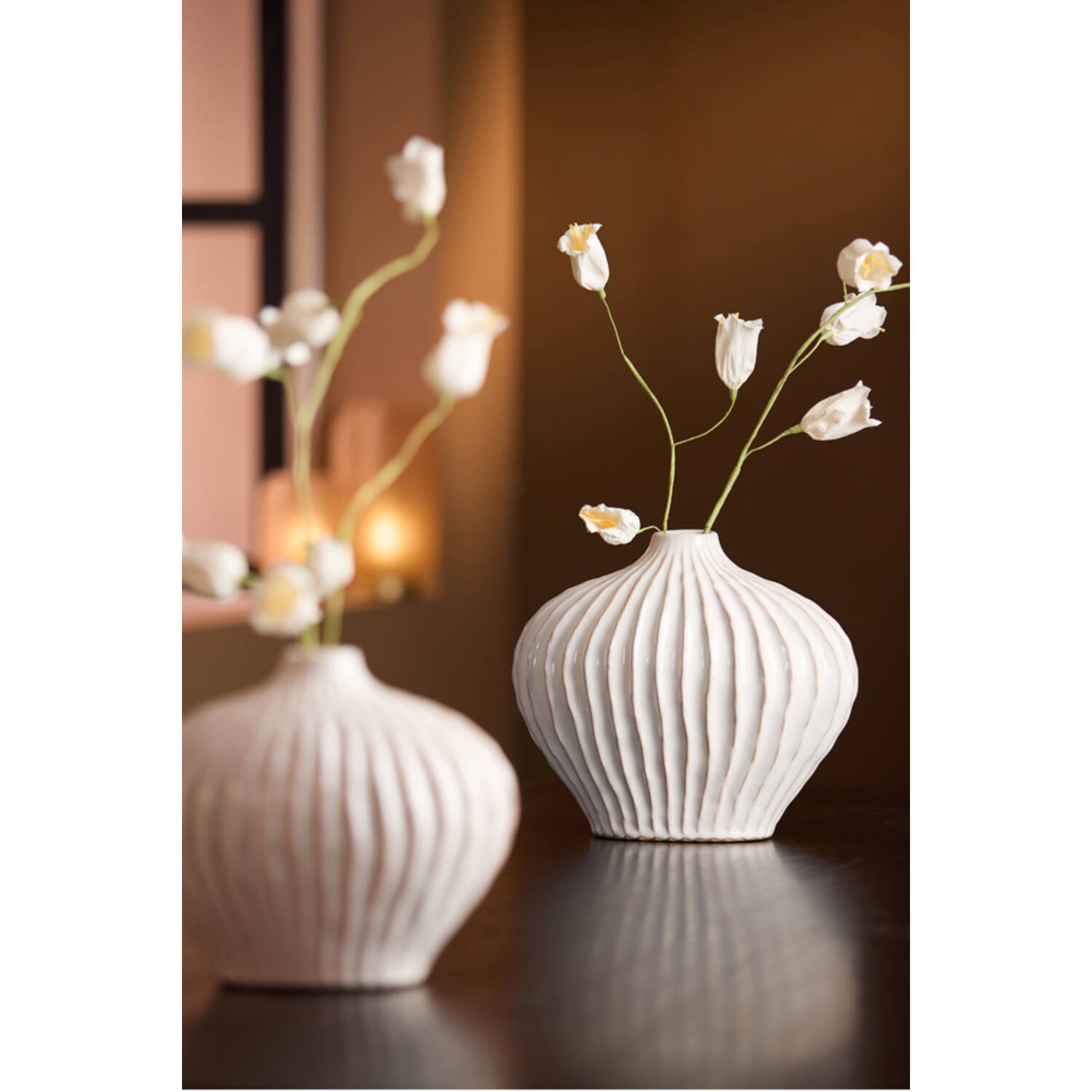 Vase deco 30x16x25 cm LORITO ceramics cream