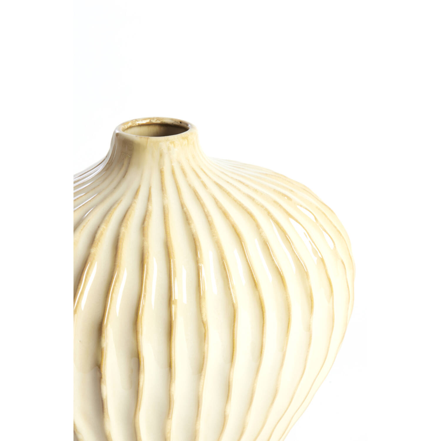 Vaas deco 35x21x30 cm LORITO keramiek parelmoer
