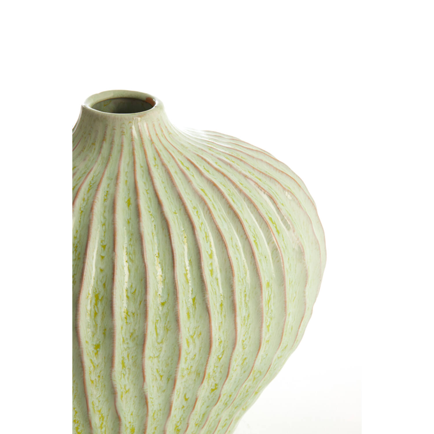 Vaas deco 35x21x30 cm LORITO keramiek mint groen