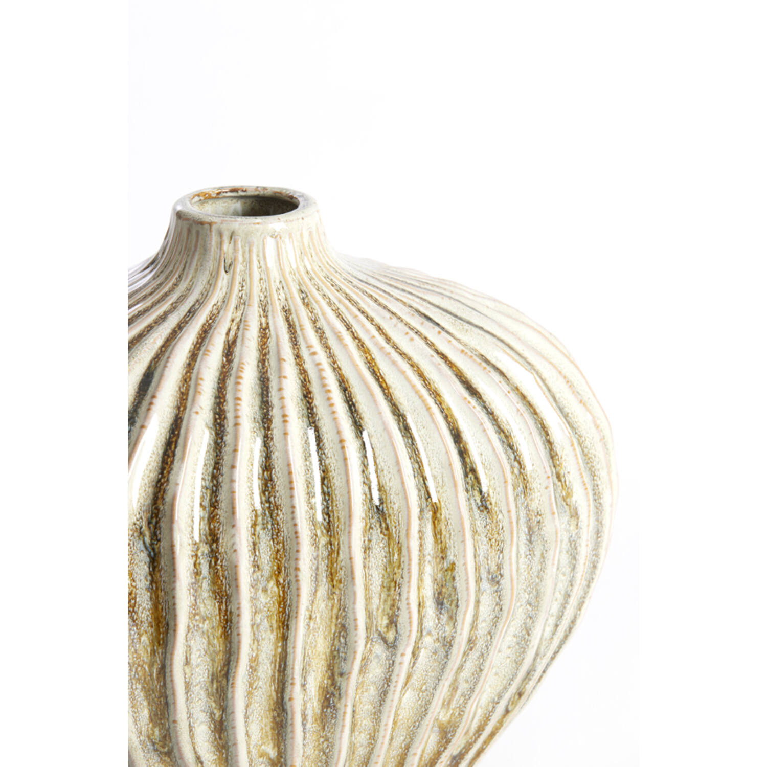 Vaas deco 35x21x30 cm LORITO keramiek olijf groen