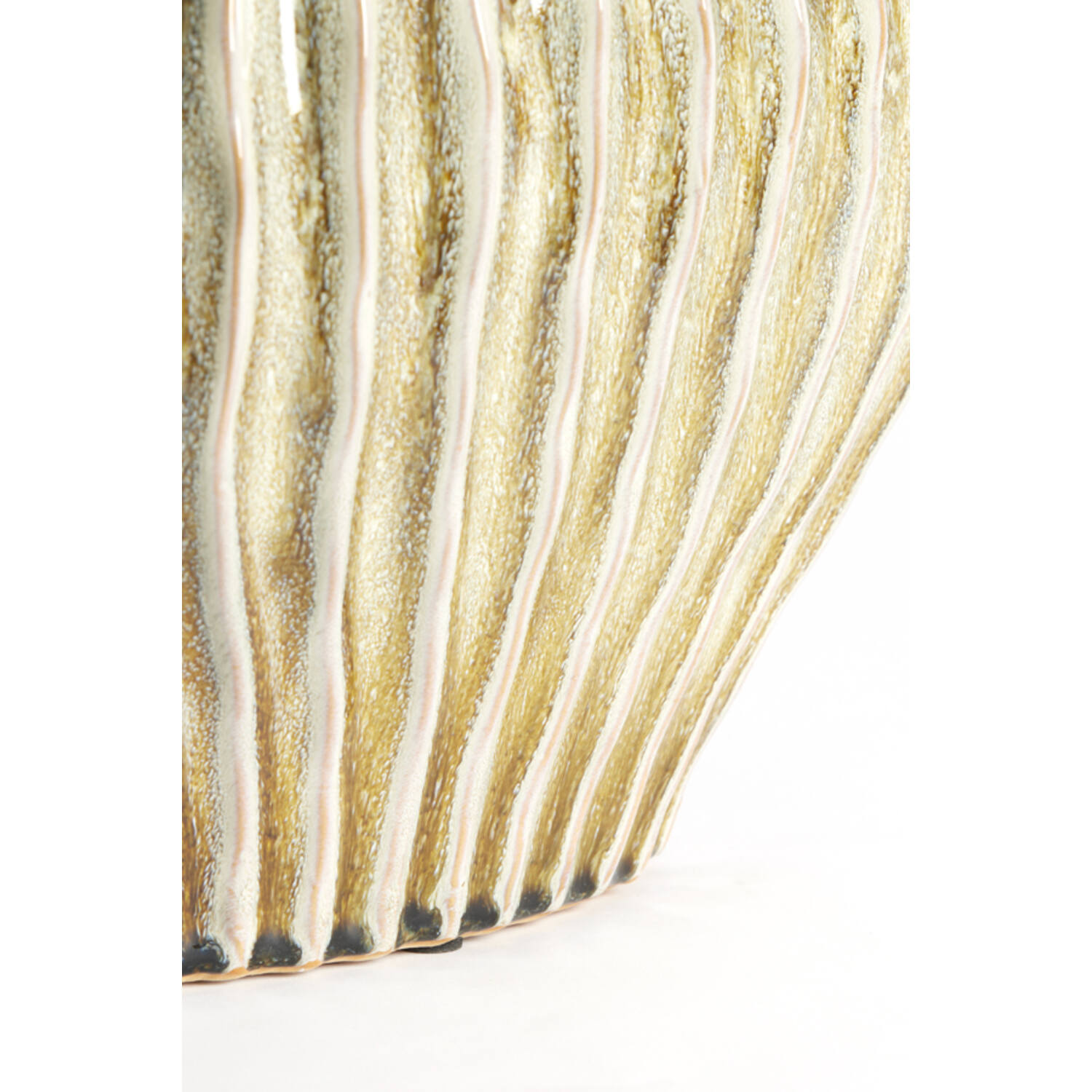 Vaas deco 35x21x30 cm LORITO keramiek olijf groen