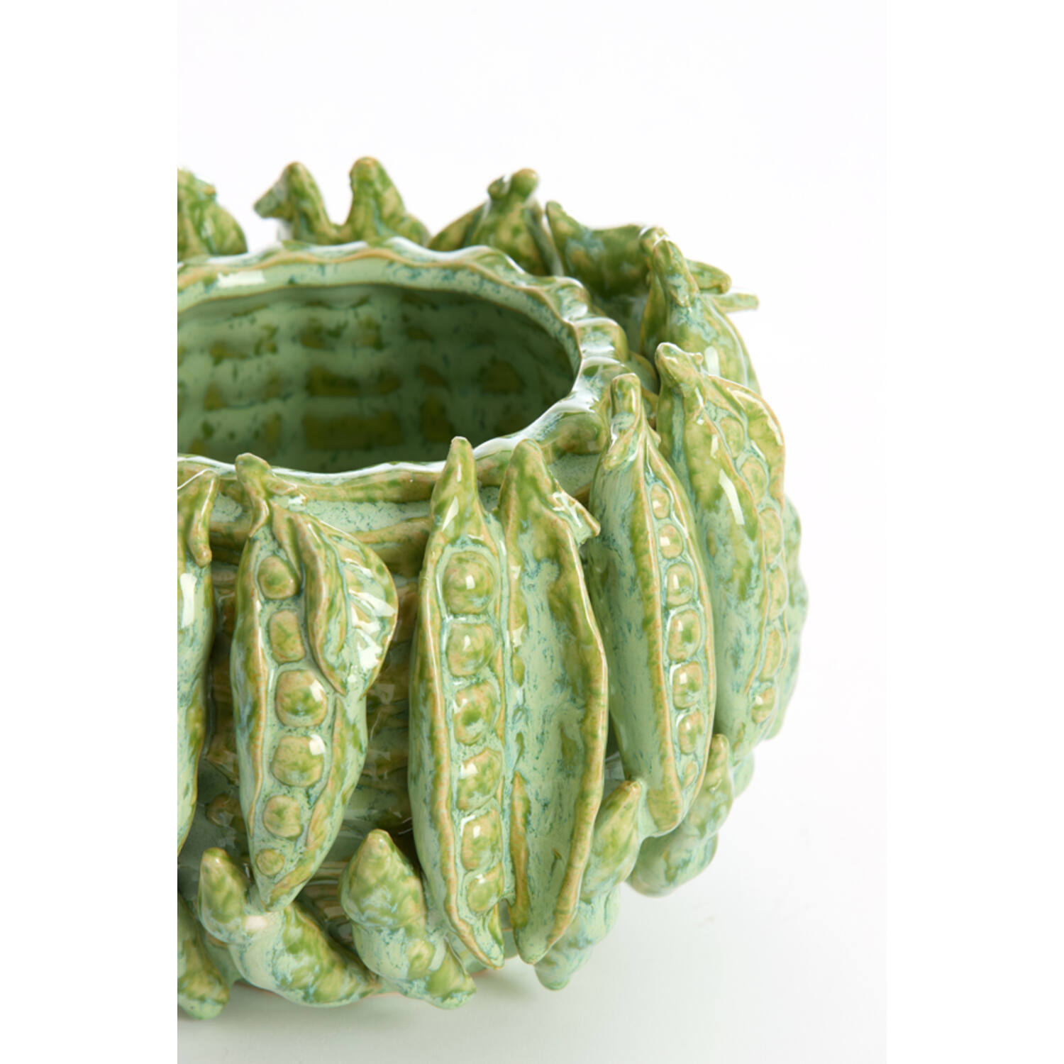 Vaas deco 23,5x22,5x15 cm FABA keramiek mint groen