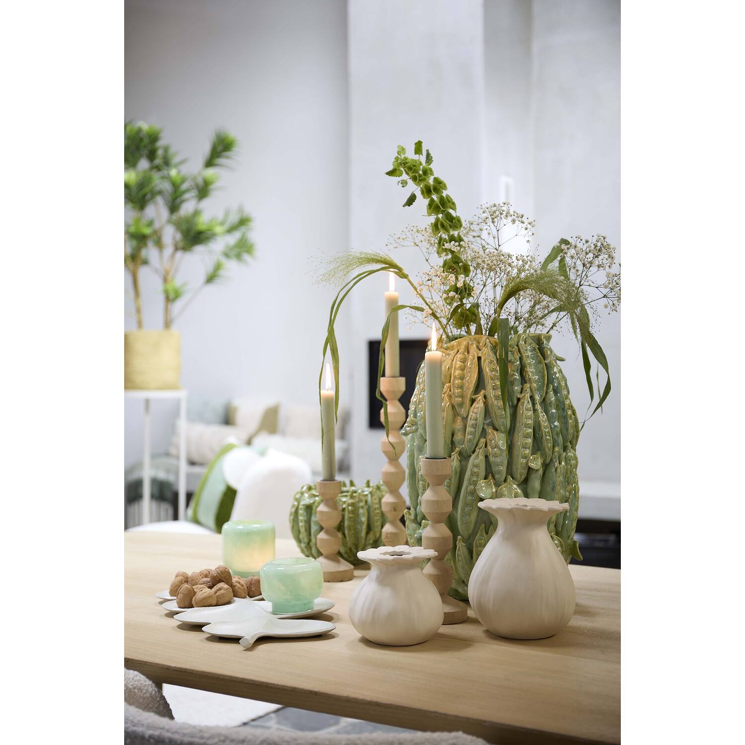 Vase deco 31,5x30,5x45 cm FABA ceramics mint green