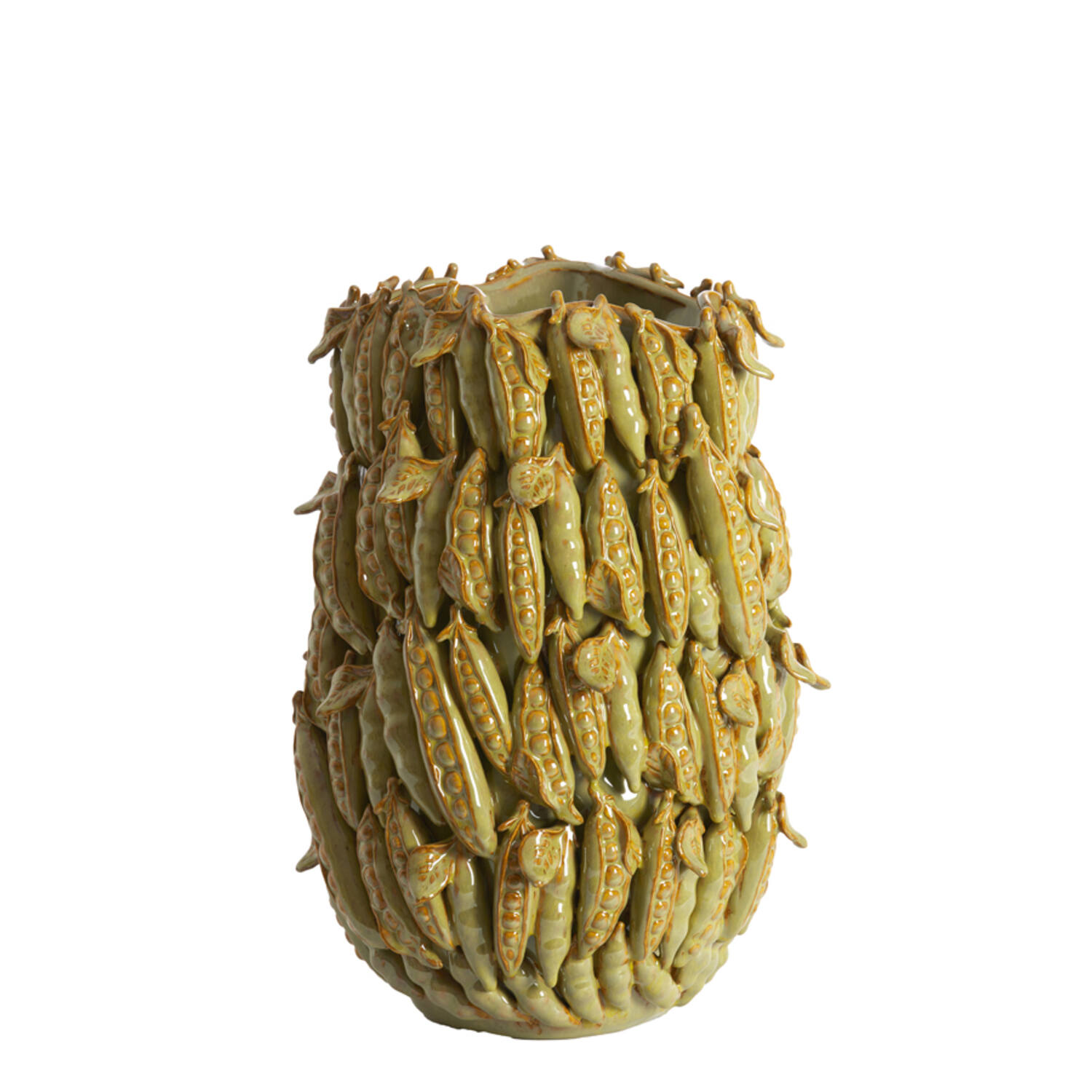 Vase deco 31,5x30,5x45 cm FABA ceramics olive green-brown