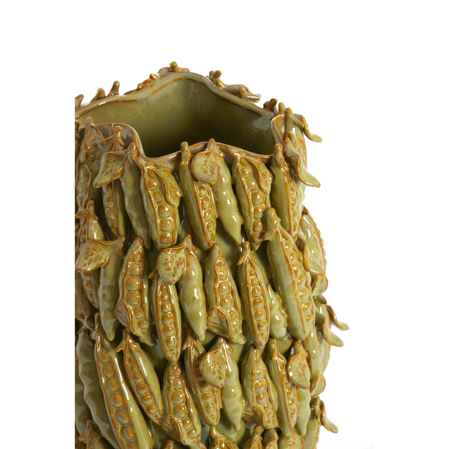 Vase deco 31,5x30,5x45 cm FABA ceramics olive green-brown