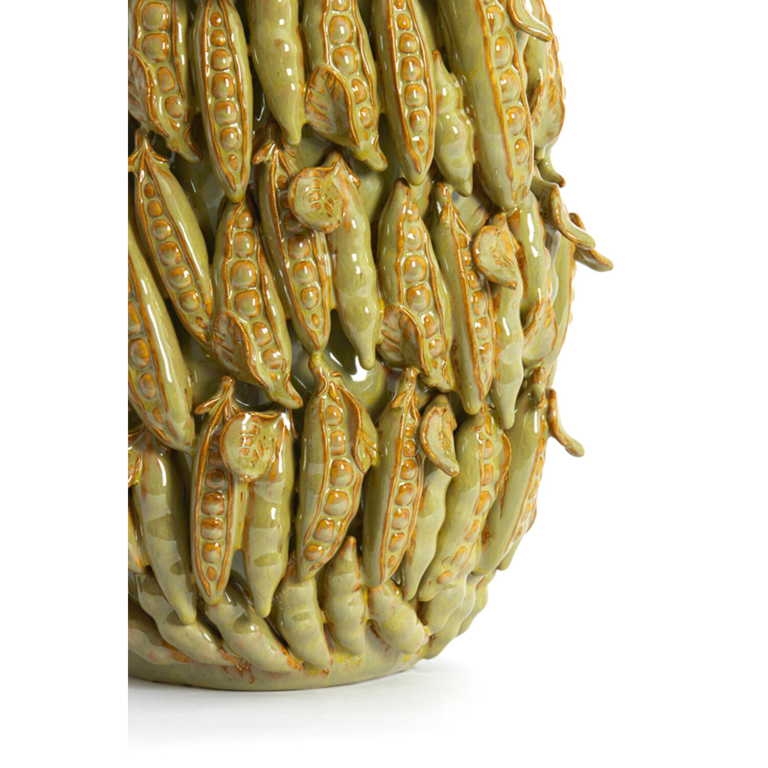 Vase deco 31,5x30,5x45 cm FABA ceramics olive green-brown