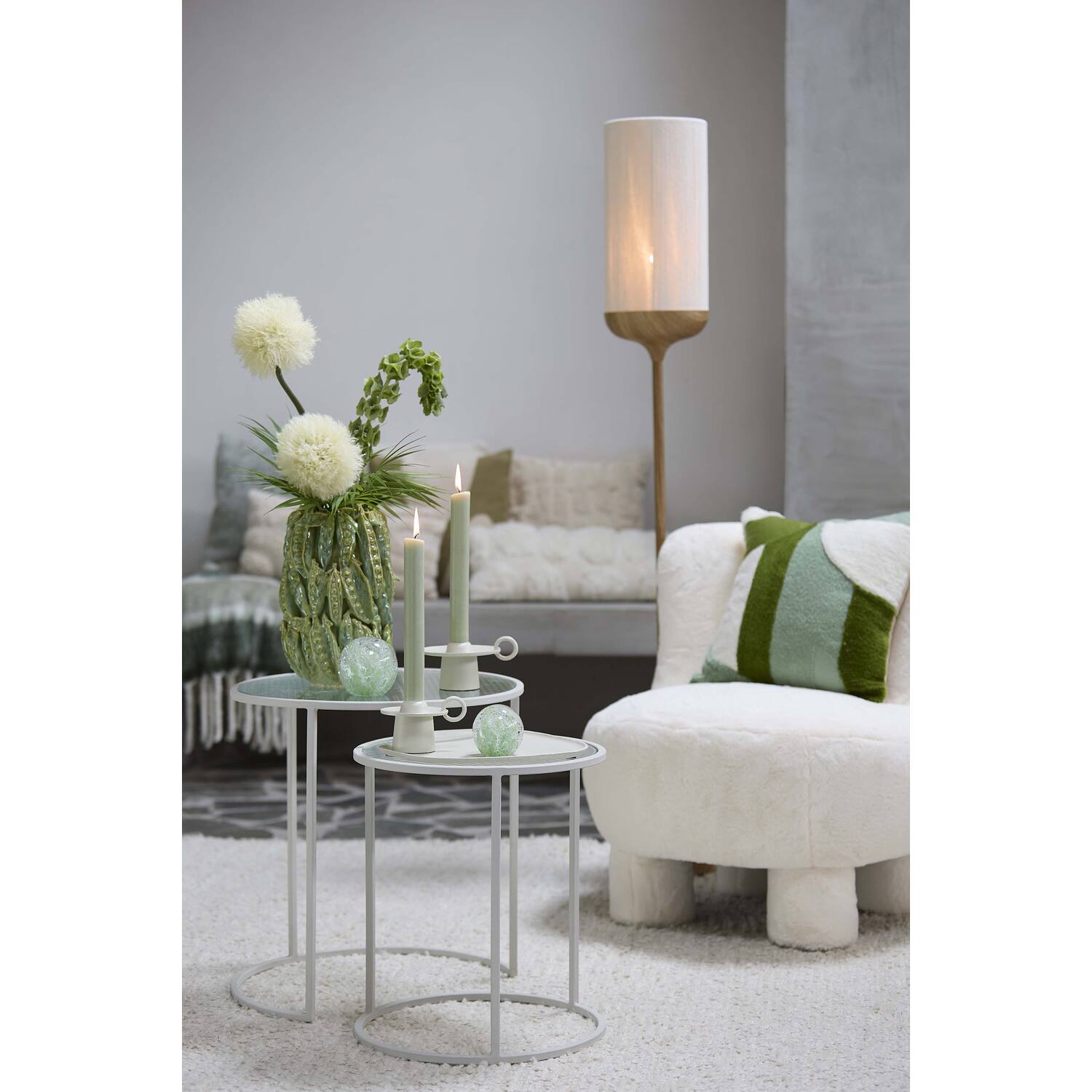 Vaas deco Ø21x31 cm FABA keramiek mint groen