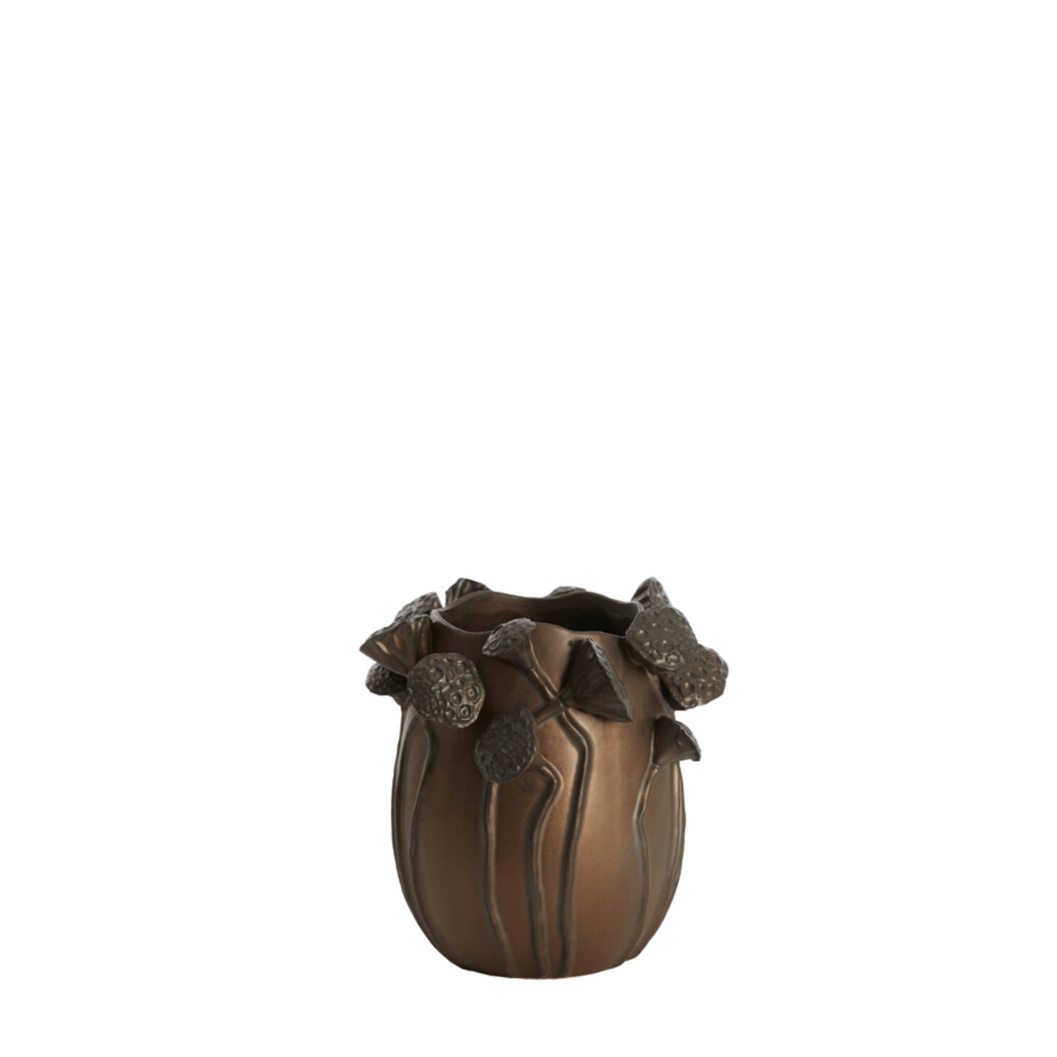 Vase deco 26,5x25,5x26,5 cm LAVCI ceramics matt dark brown
