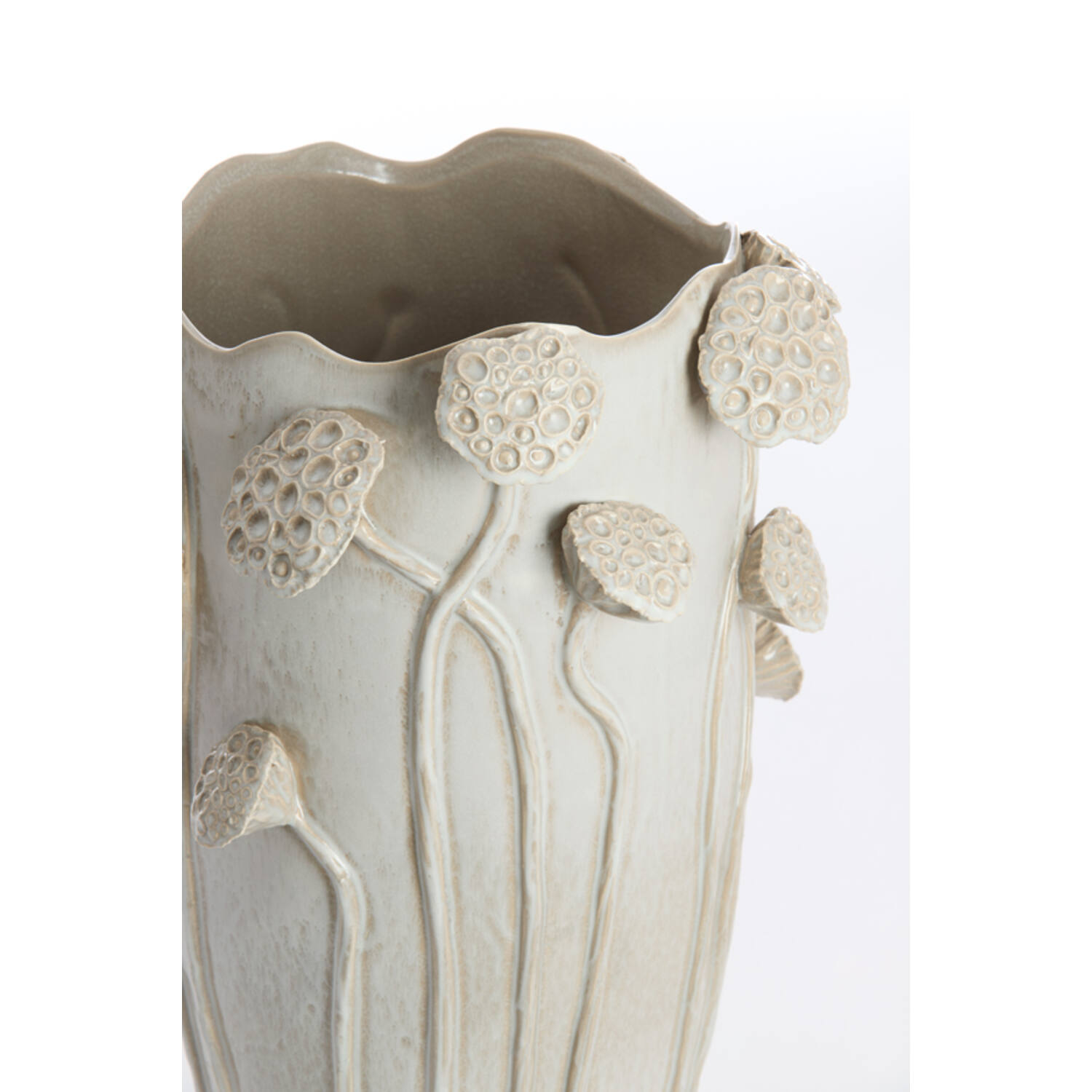 Vase deco 27,5x25,5x35 cm LAVCI ceramics shiny light grey