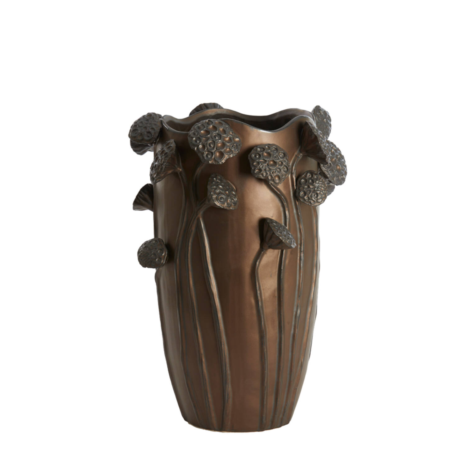Vase deco 35,5x35x51 cm LAVCI ceramics matt dark brown