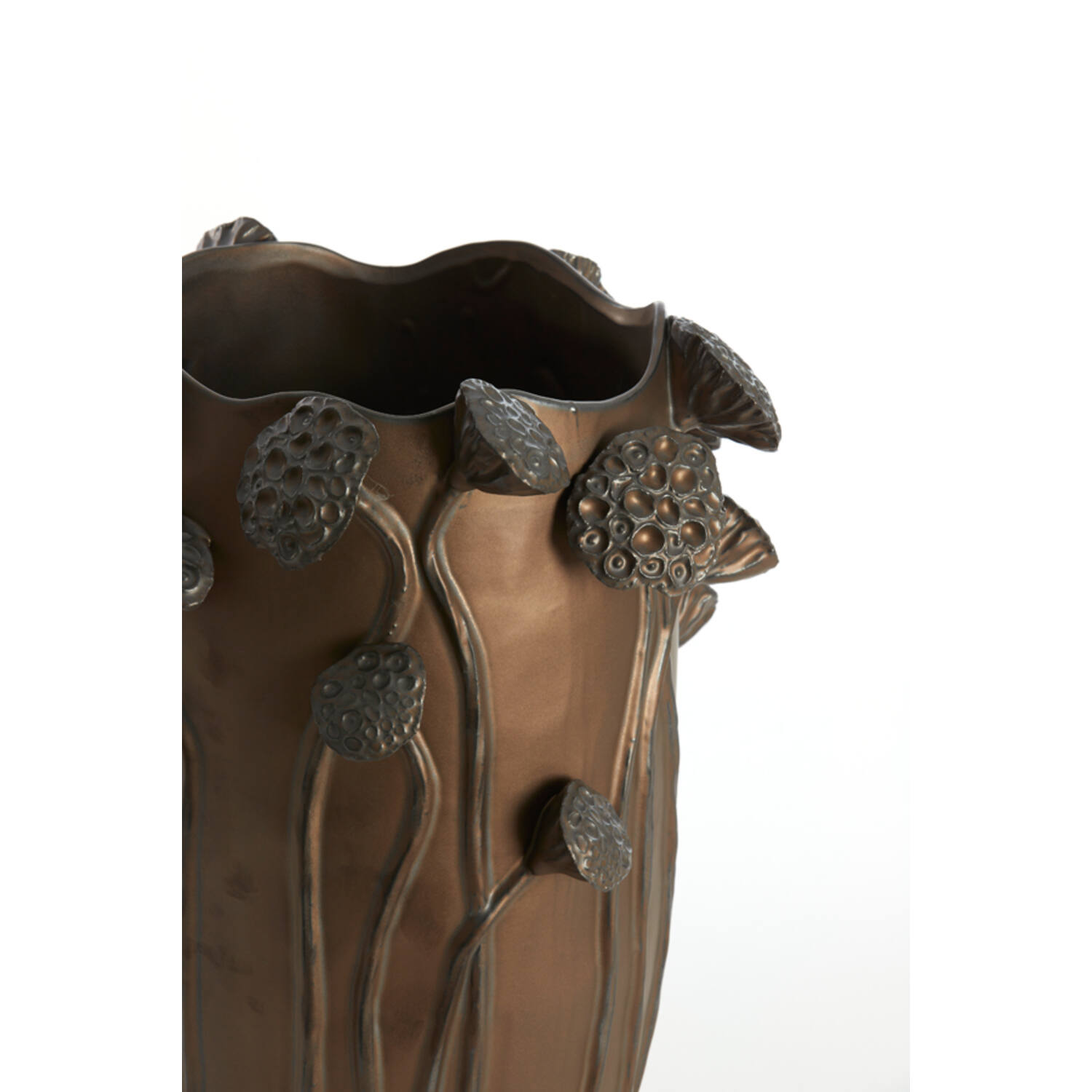 Vase deco 35,5x35x51 cm LAVCI ceramics matt dark brown