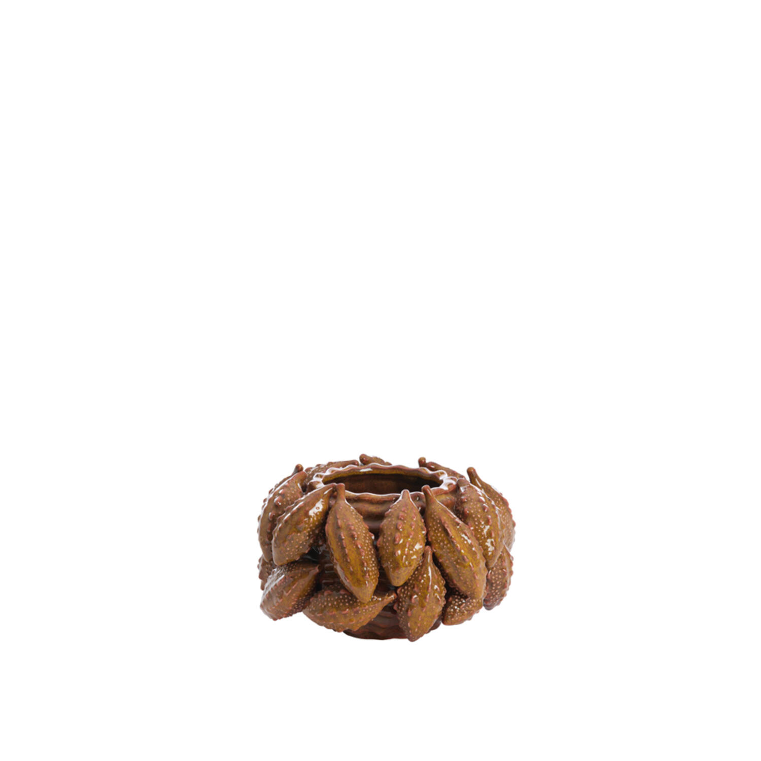 Vase deco Ø23,5x15,5 cm PALATIK ceramics cognac brown