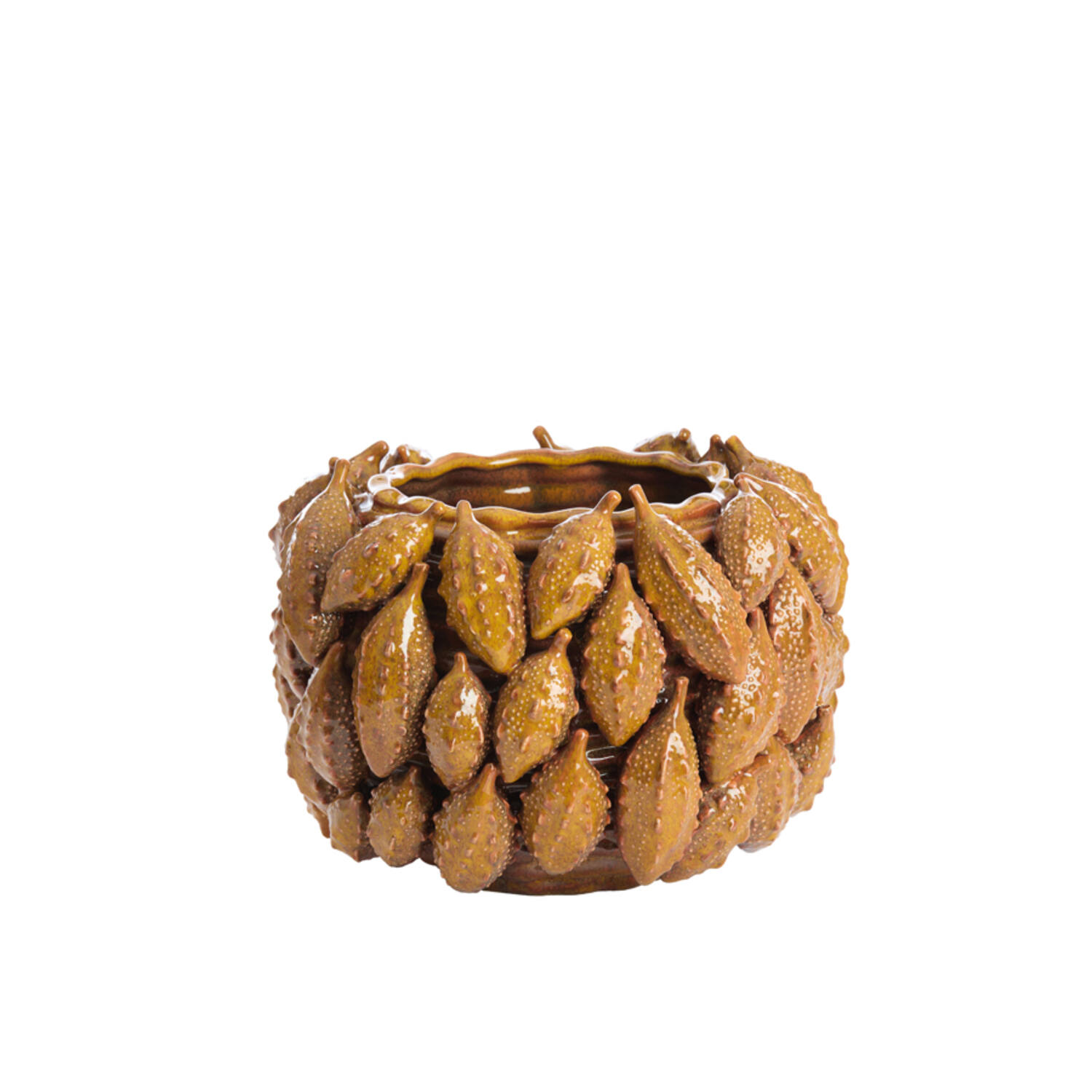 Vase deco 31x30,5x21,5 cm PALATIK ceramics cognac brown