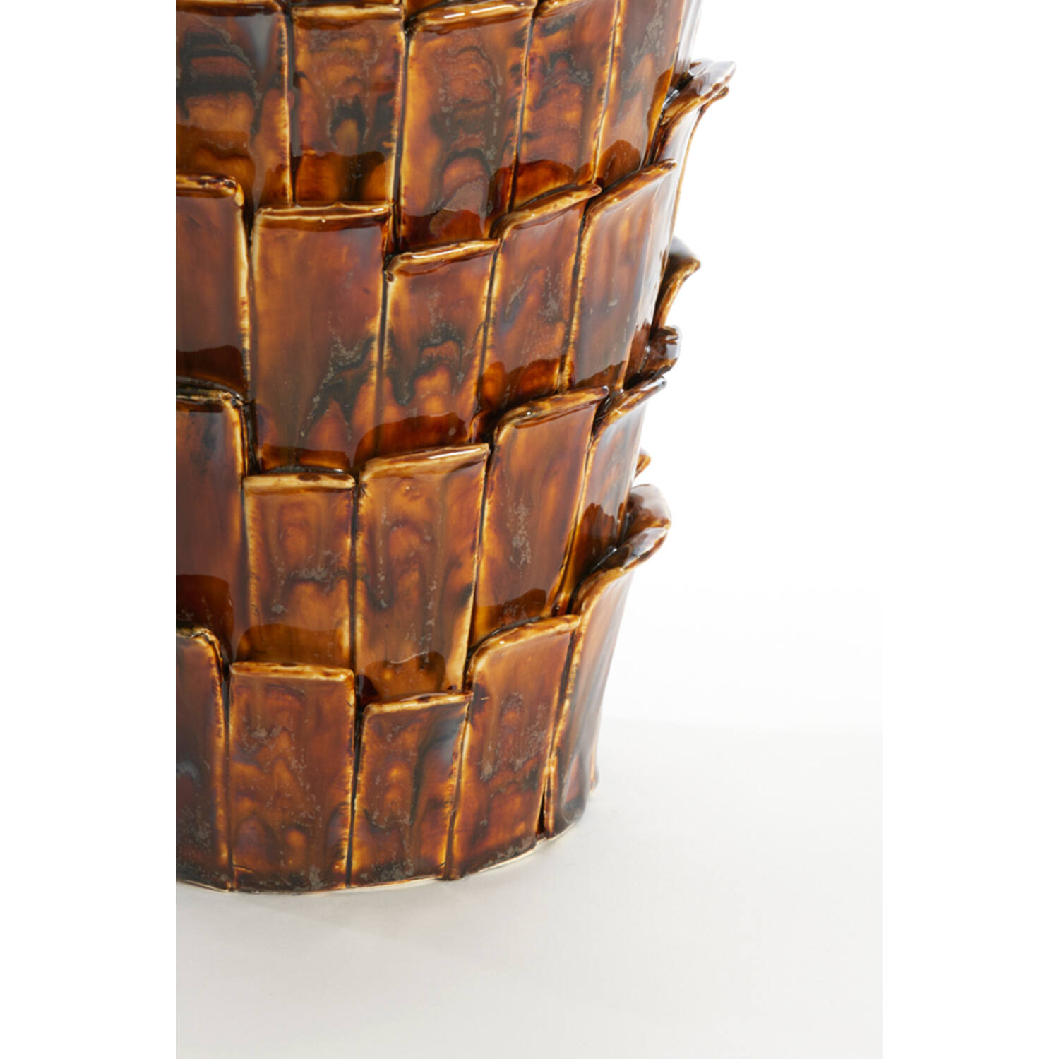Vase deco 27,5x27x34 cm BANYA ceramics shiny dark brown