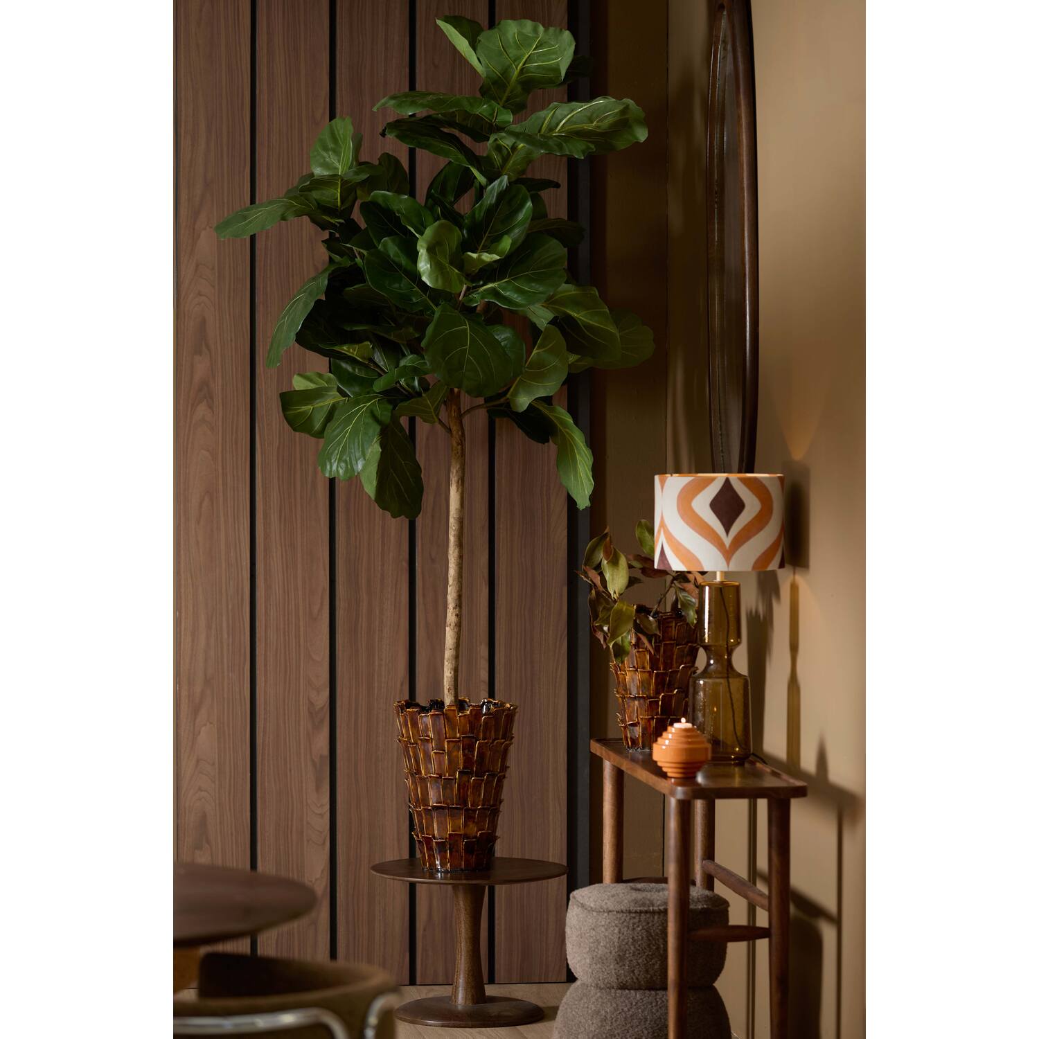 Vase deco Ø33x43 cm BANYA ceramics shiny dark brown