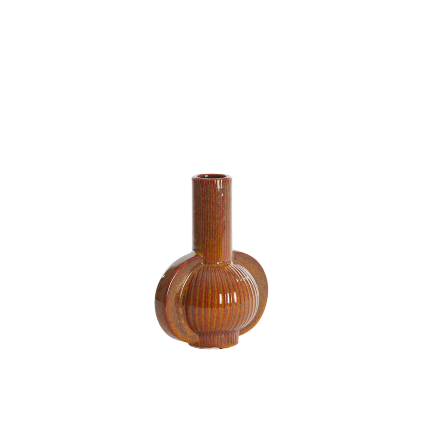 Vase deco 18,5x12,5x23,5 cm MELNIK ceramics cognac brown