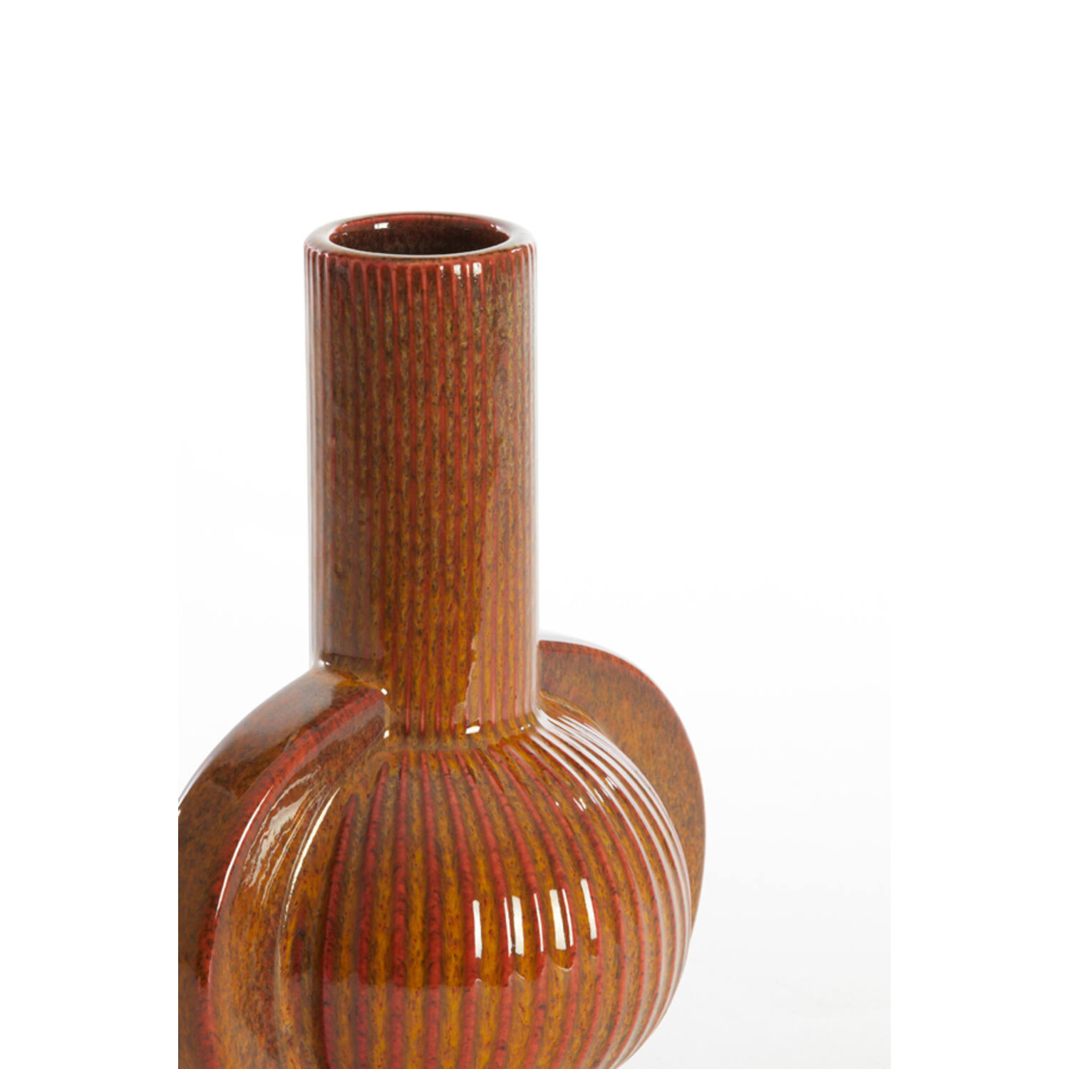 Vase deco 18,5x12,5x23,5 cm MELNIK ceramics cognac brown