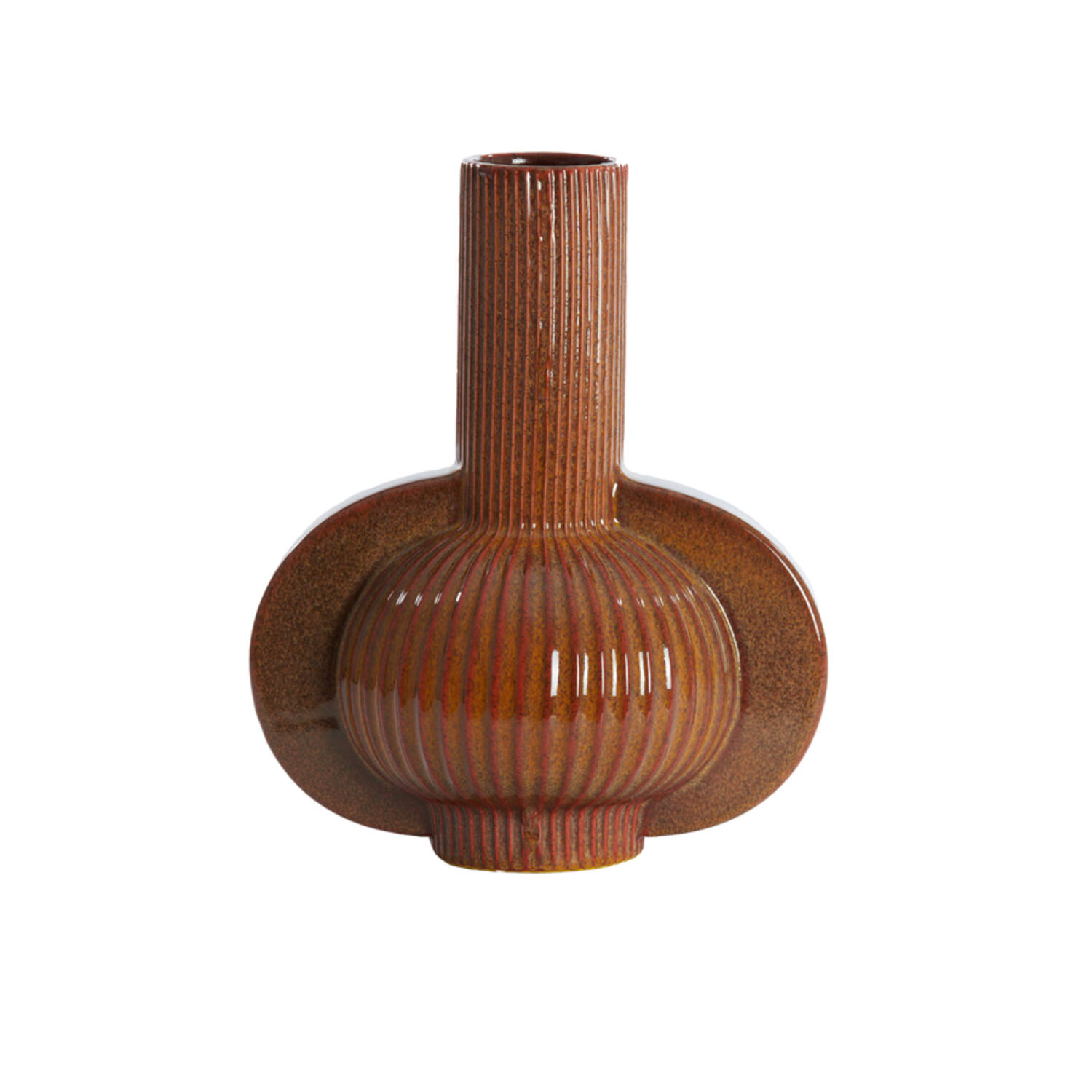 Vase deco 31,5x21,5x38,5 cm MELNIK ceramics cognac brown