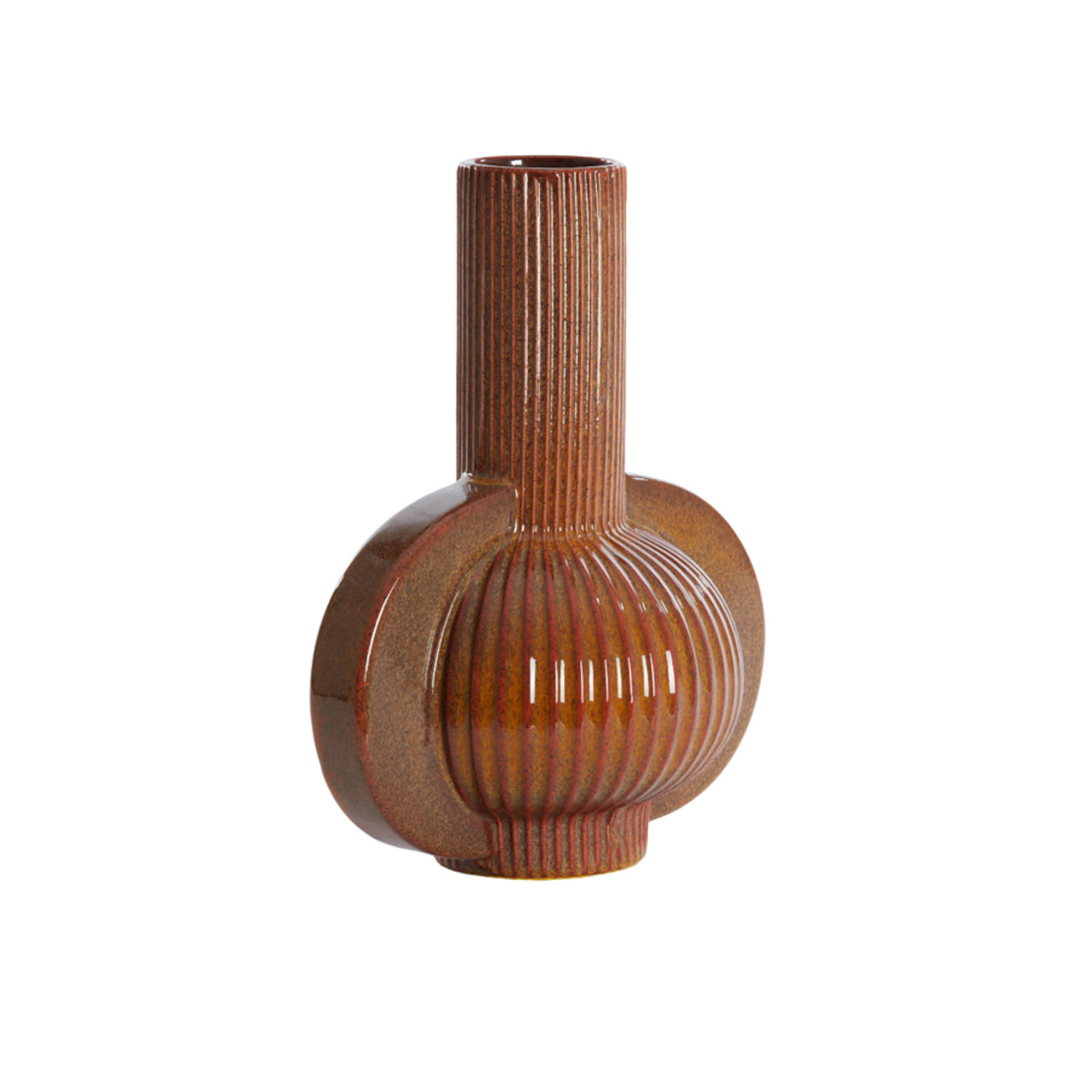 Vase deco 31,5x21,5x38,5 cm MELNIK ceramics cognac brown