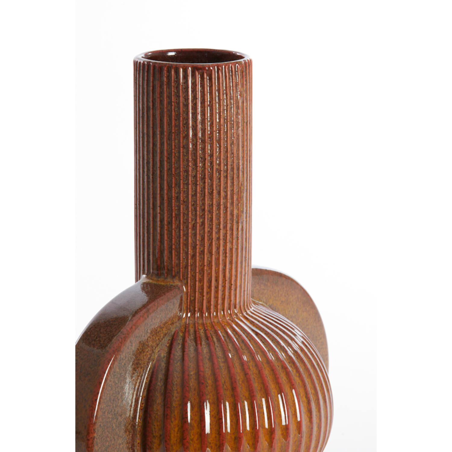 Vase deco 31,5x21,5x38,5 cm MELNIK ceramics cognac brown