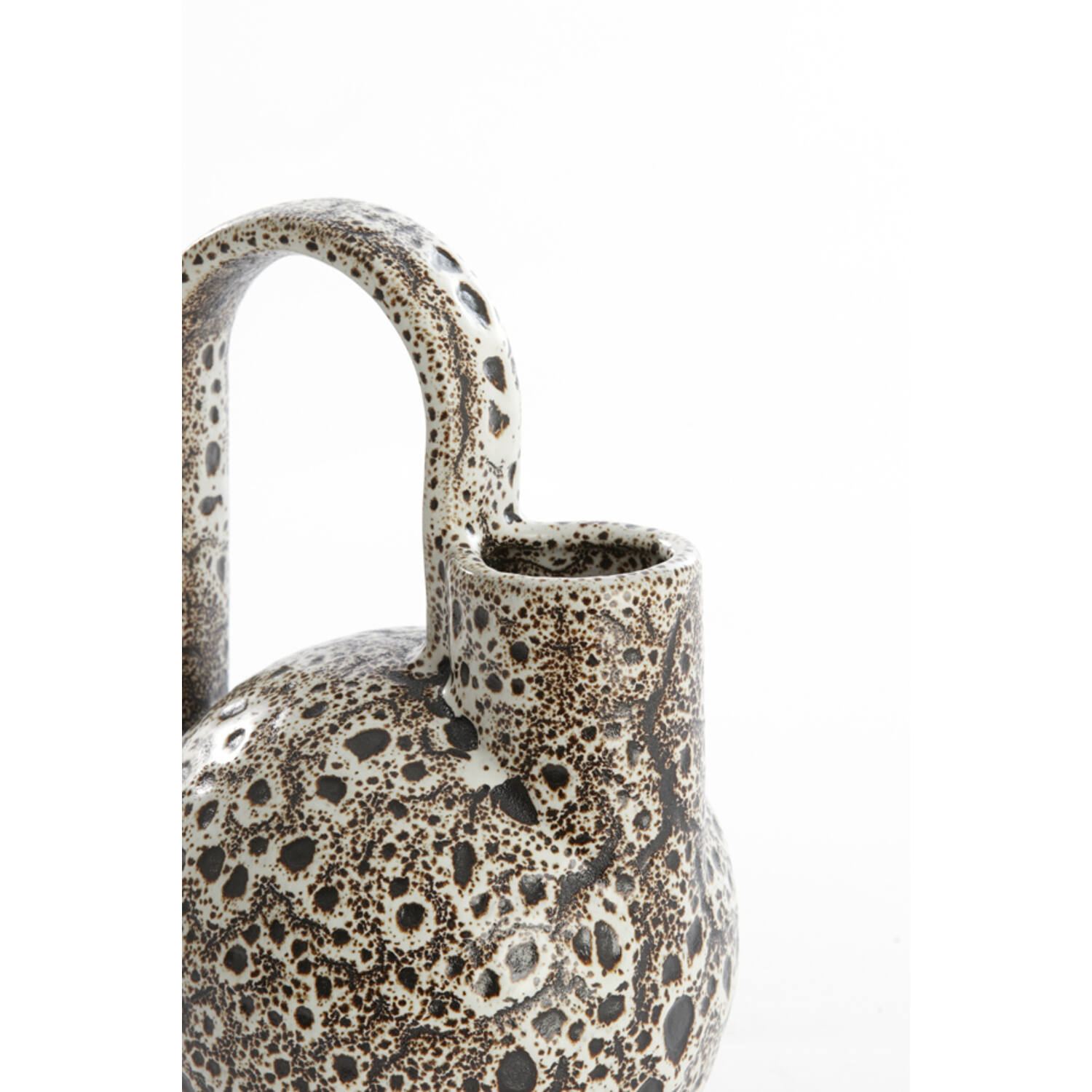 Vase deco 16x15,5x26 cm SERRES ceramics cream+black