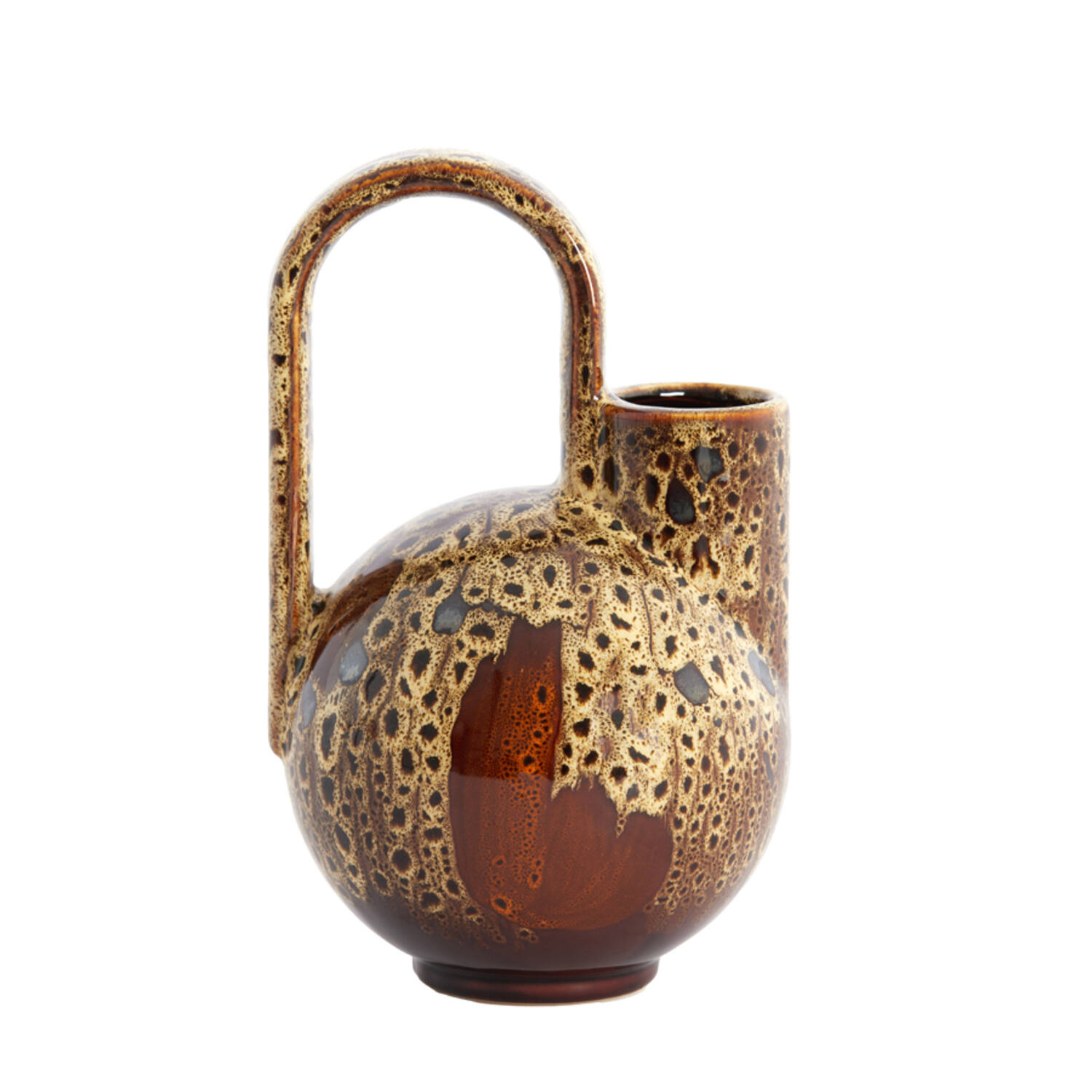 Vase deco 16x15,5x26 cm SERRES ceramics d brown+cream+orange