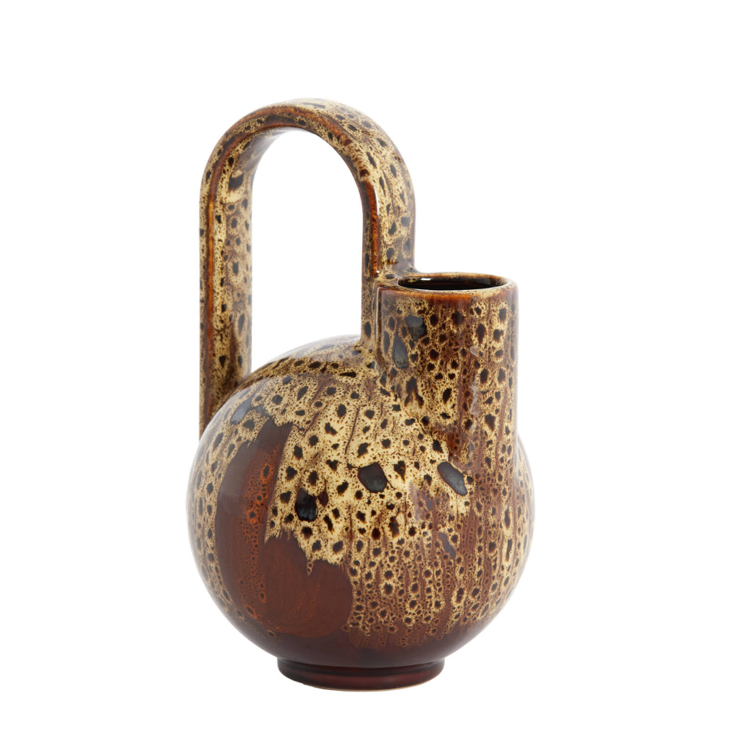 Vase deco 16x15,5x26 cm SERRES ceramics d brown+cream+orange