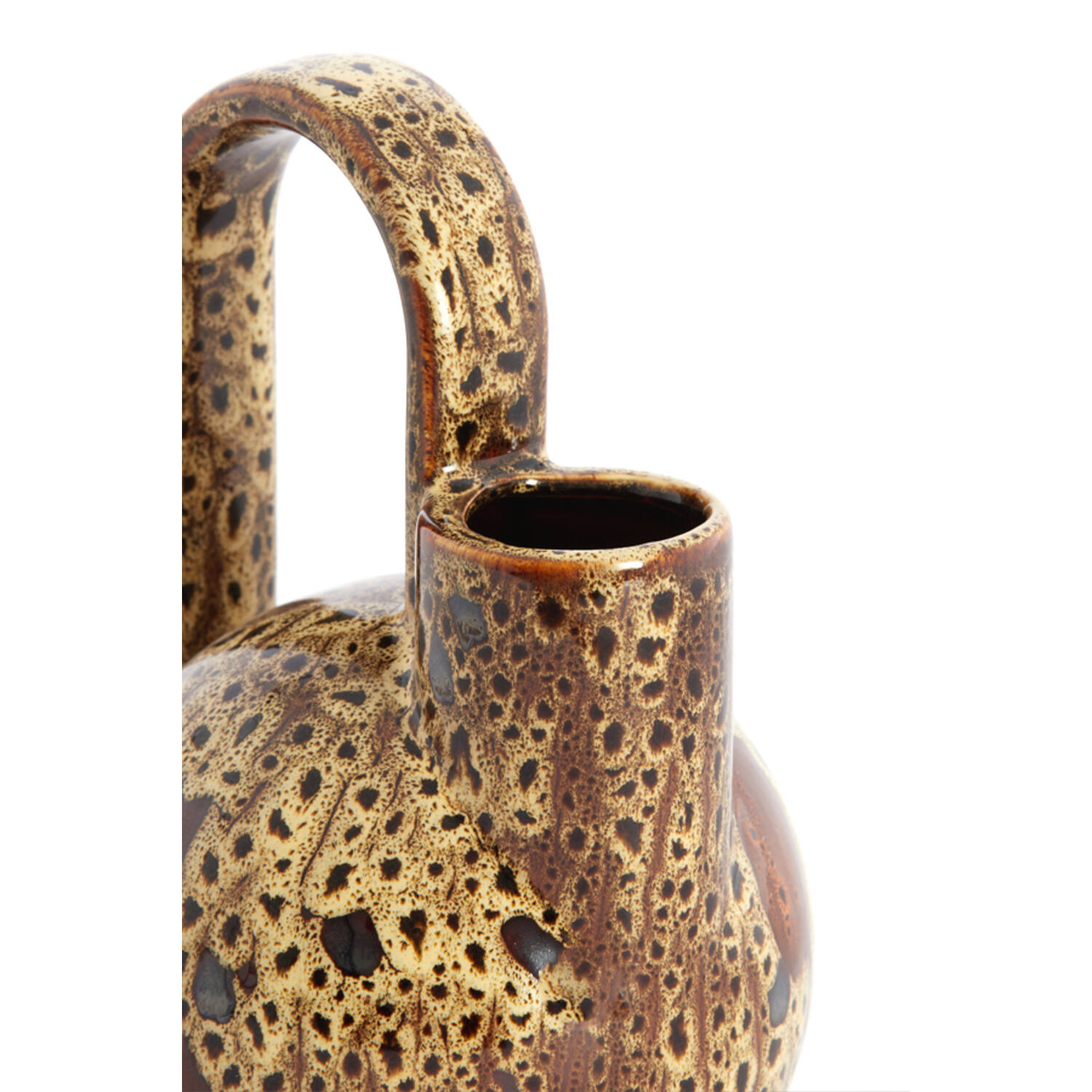 Vase deco 16x15,5x26 cm SERRES ceramics d brown+cream+orange