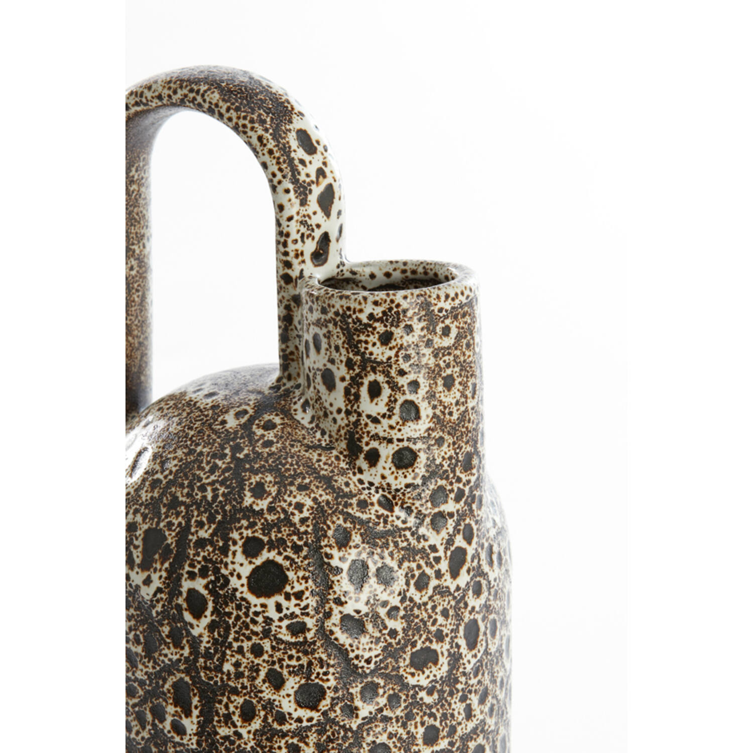 Vase deco 16,5x15,5x37 cm SERRES ceramics cream+black