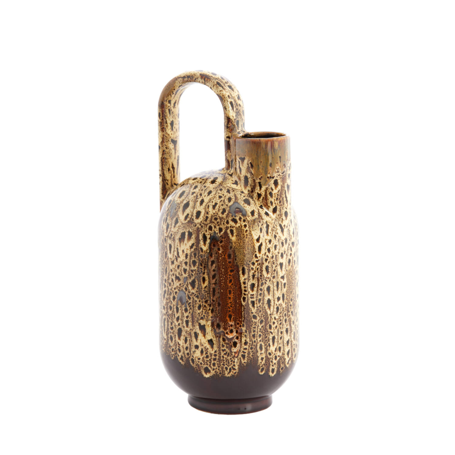 Vaas deco 16,5x15,5x37 cm SERRES keramiek dnkr brn+crèm+ornj