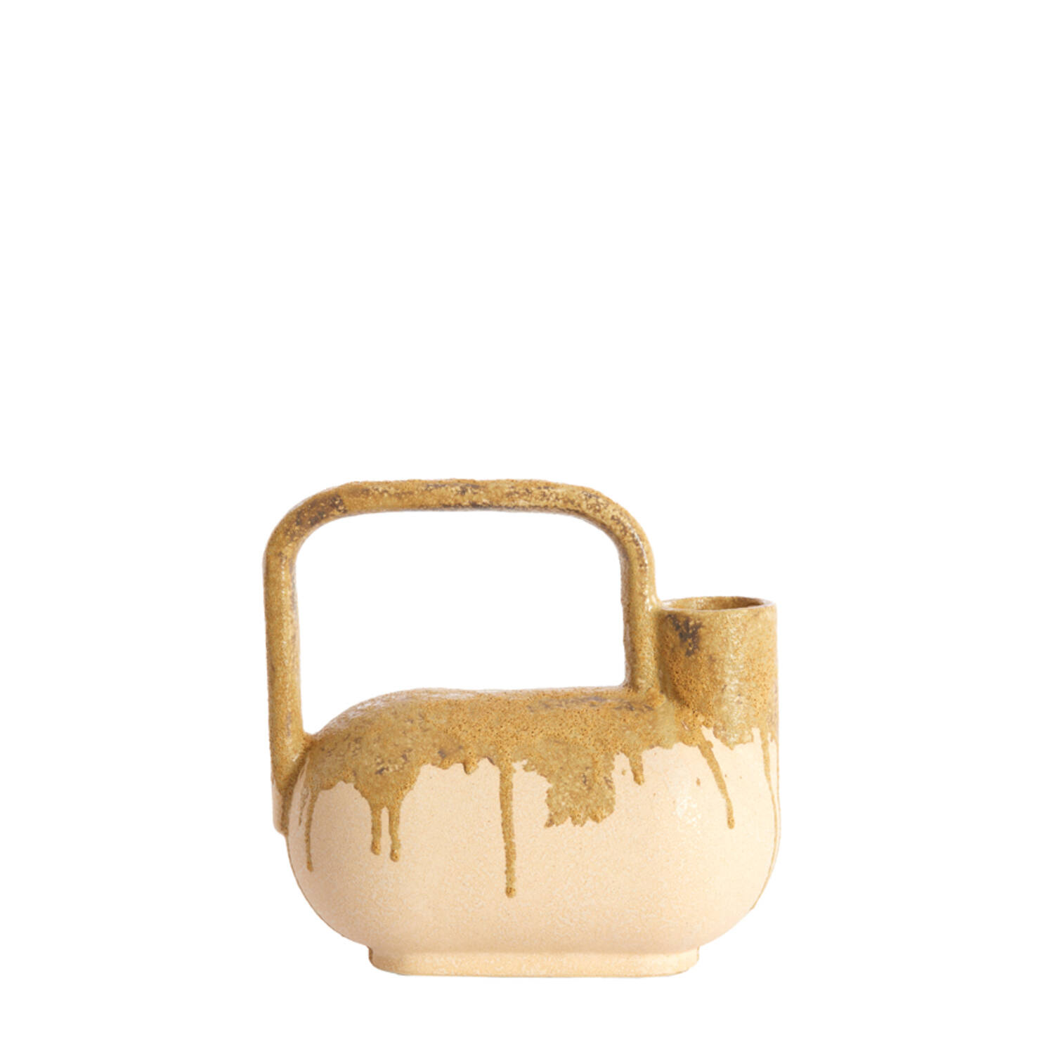 Vase deco 25x14x24 cm SERRES ceramics cream+olive green