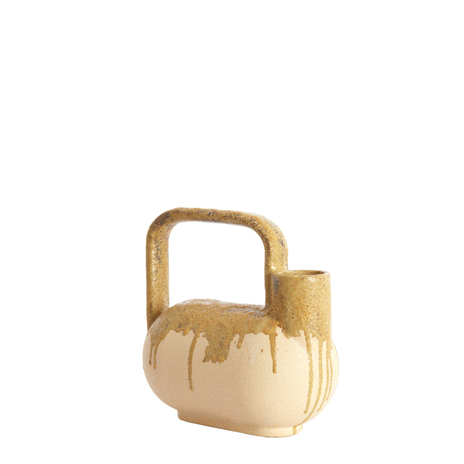 Vase deco 25x14x24 cm SERRES ceramics cream+olive green
