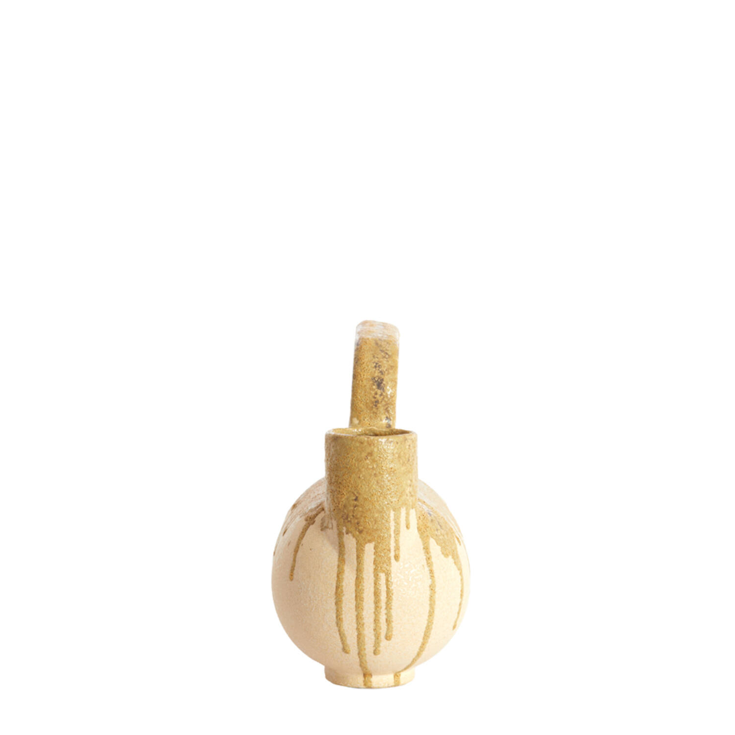 Vase deco 25x14x24 cm SERRES ceramics cream+olive green