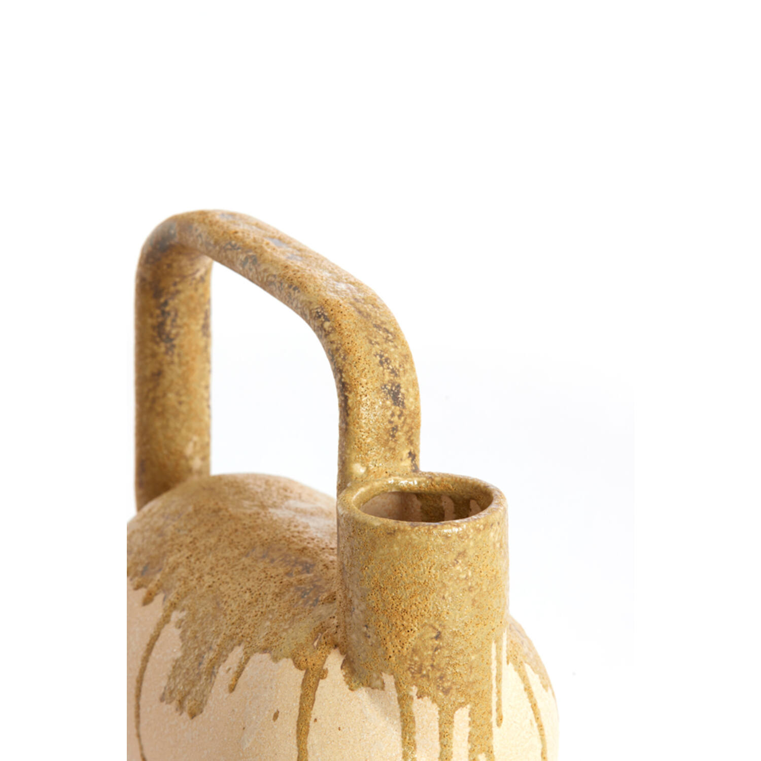 Vase deco 25x14x24 cm SERRES ceramics cream+olive green