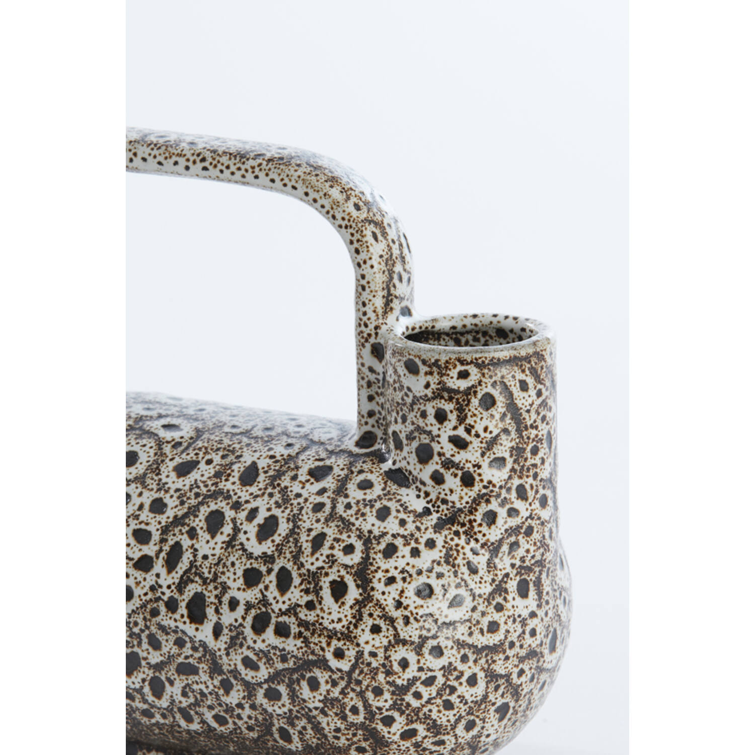 Vase deco 25x14x24 cm SERRES ceramics cream+black