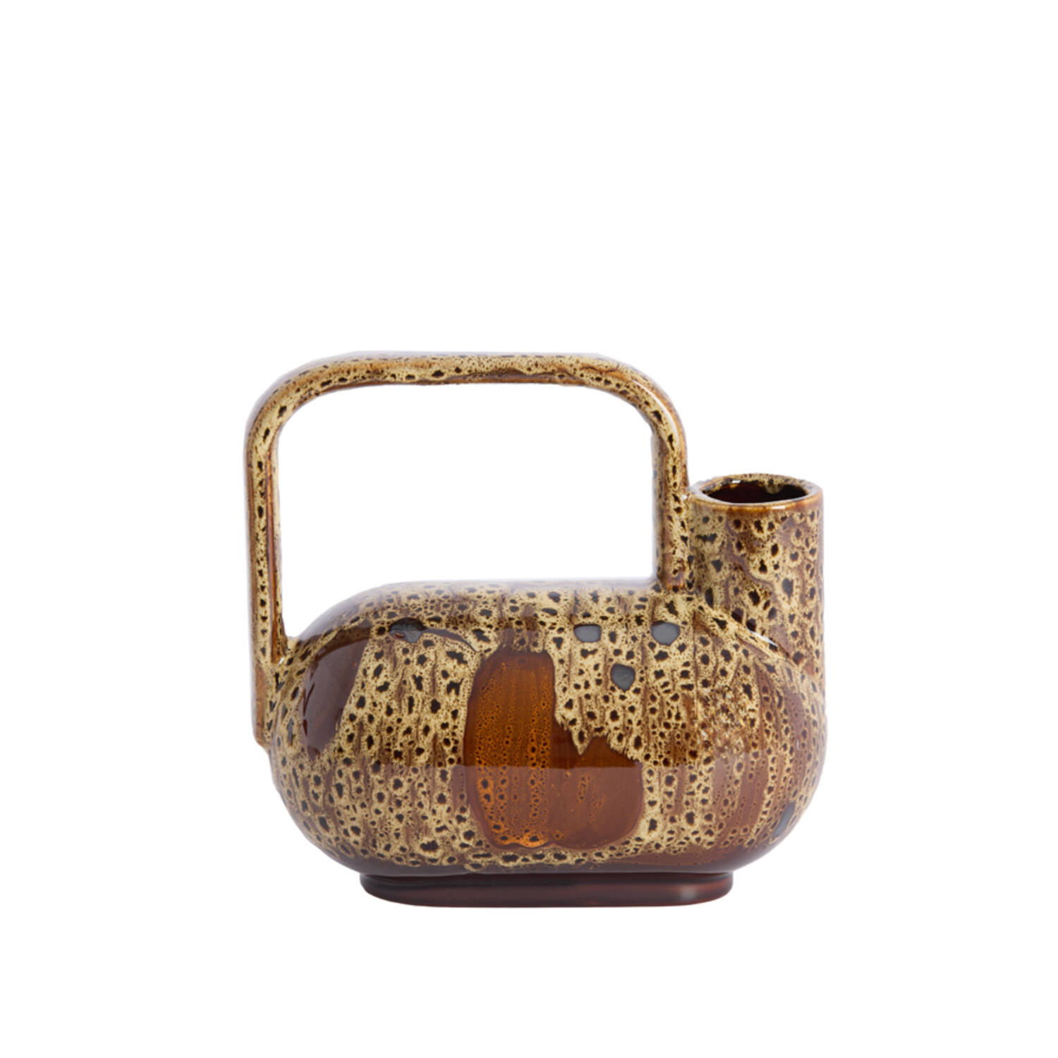Vase deco 25x14x24 cm SERRES ceramics d brown+cream+orange