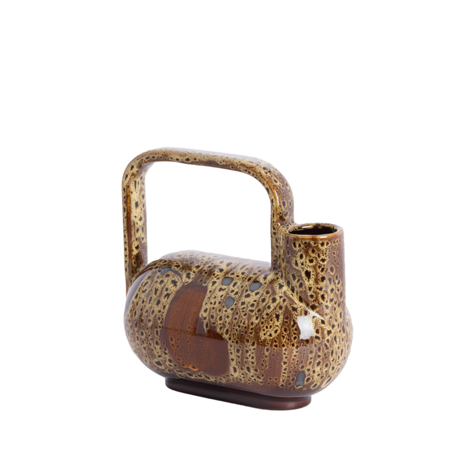 Vase deco 25x14x24 cm SERRES ceramics d brown+cream+orange