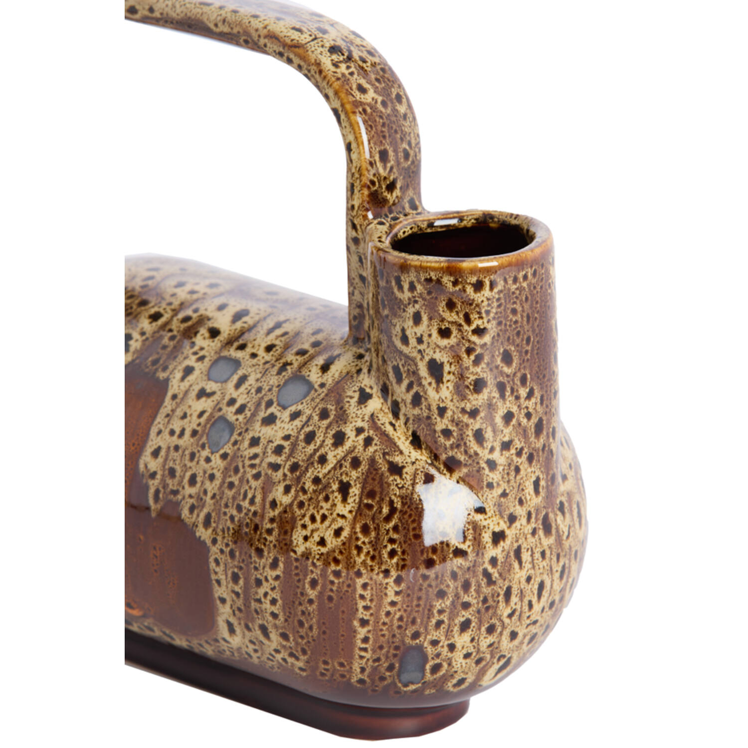 Vase deco 25x14x24 cm SERRES ceramics d brown+cream+orange