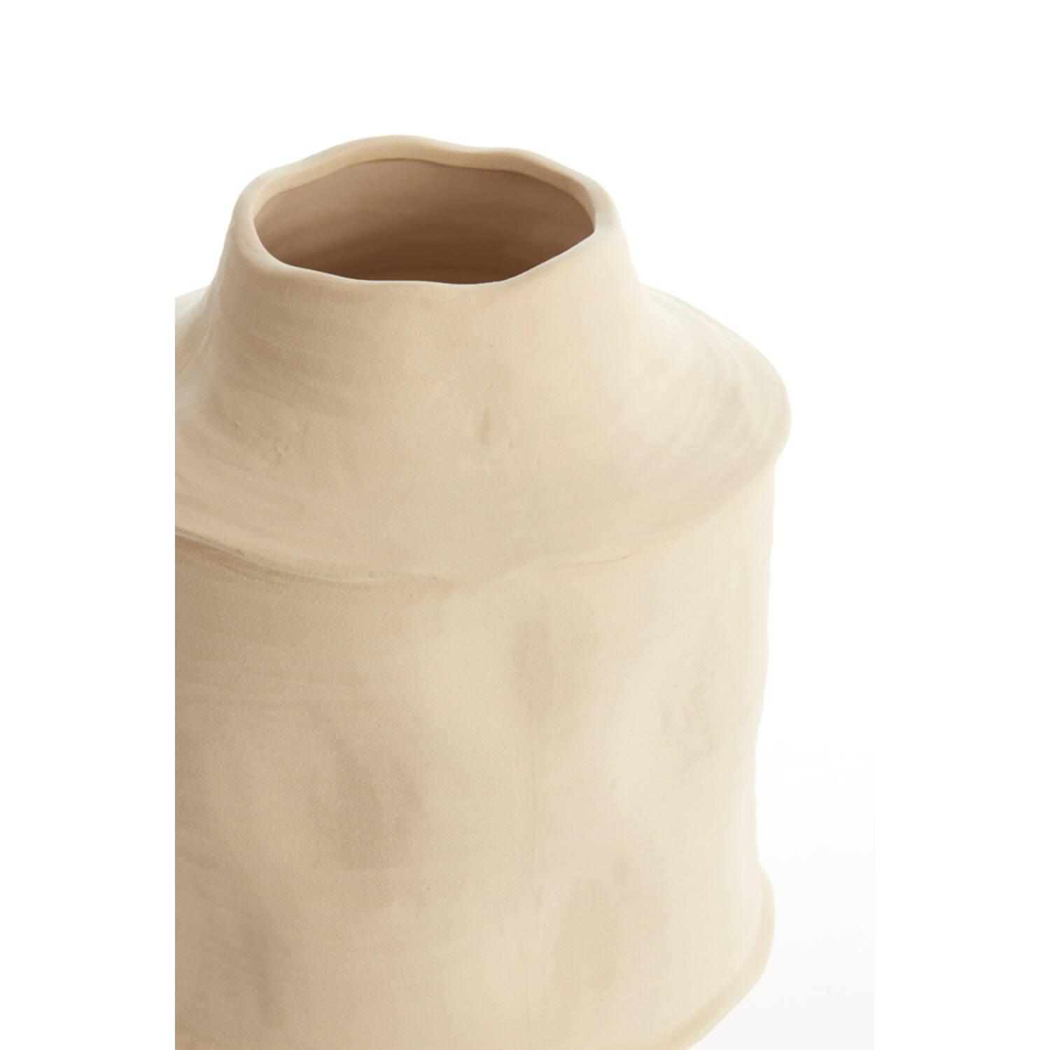 Vaas deco Ø25x38 cm CORSICO keramiek mat crème