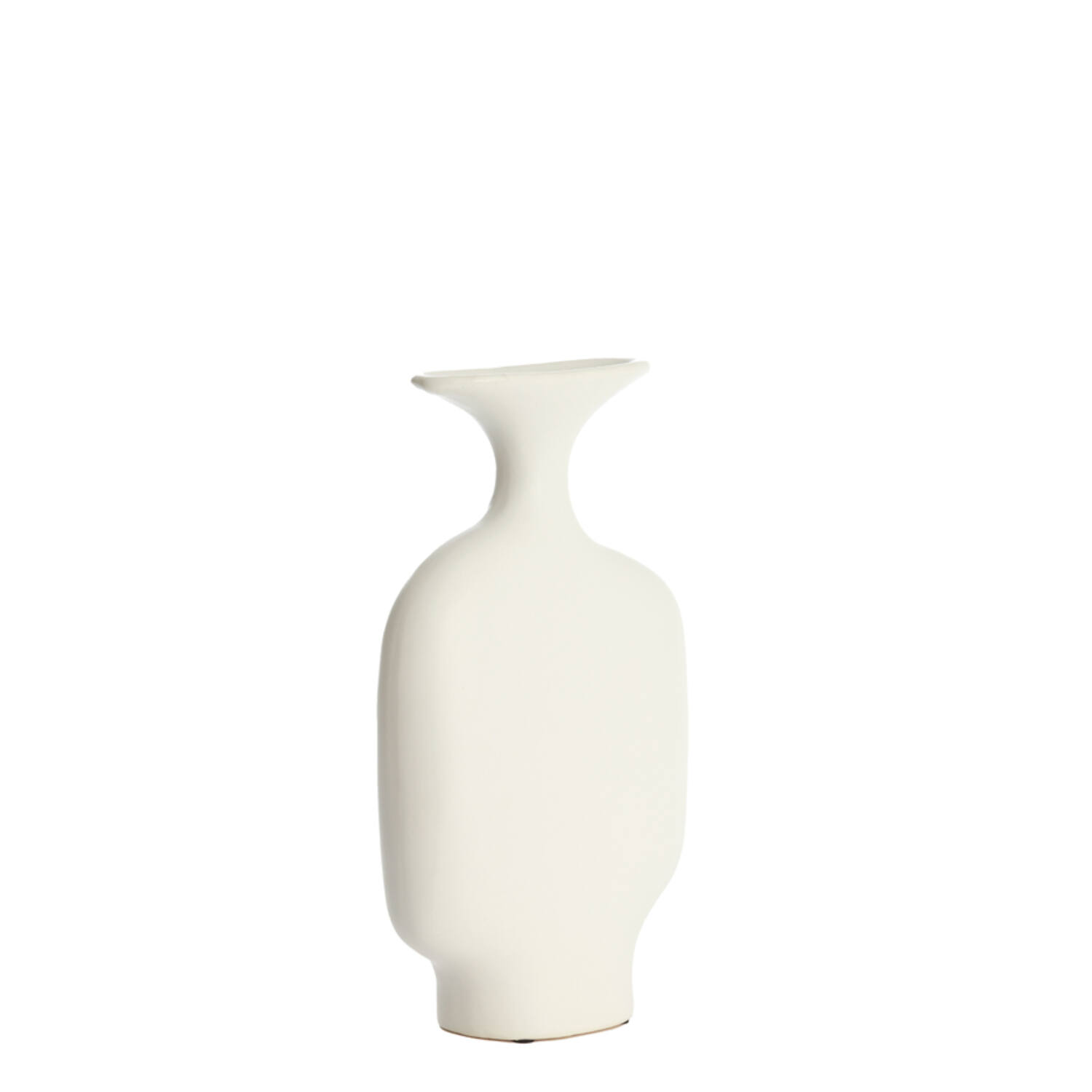 Vaas deco 22,5x8x27 cm TROVO keramiek wit