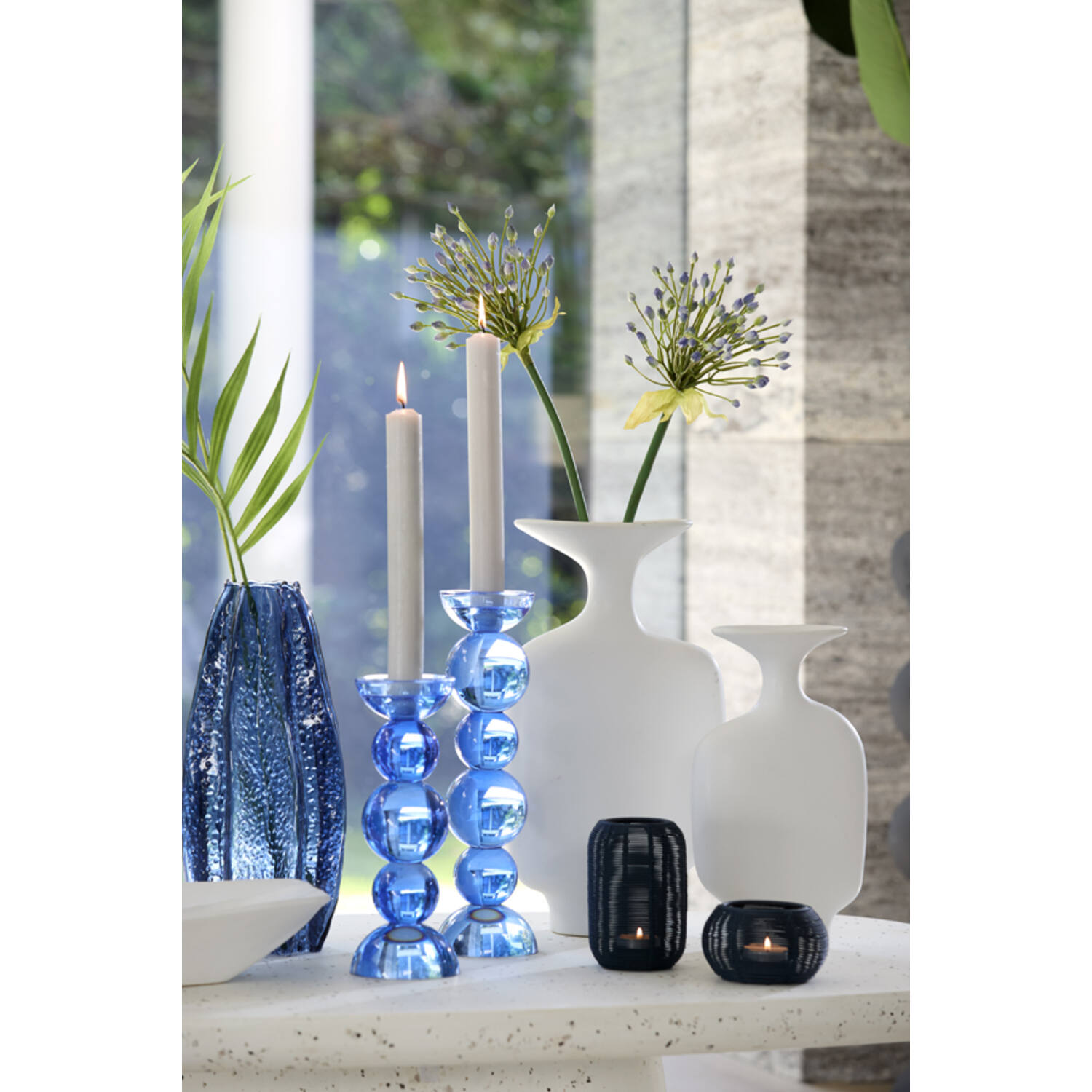 Vaas deco 22,5x8x27 cm TROVO keramiek wit