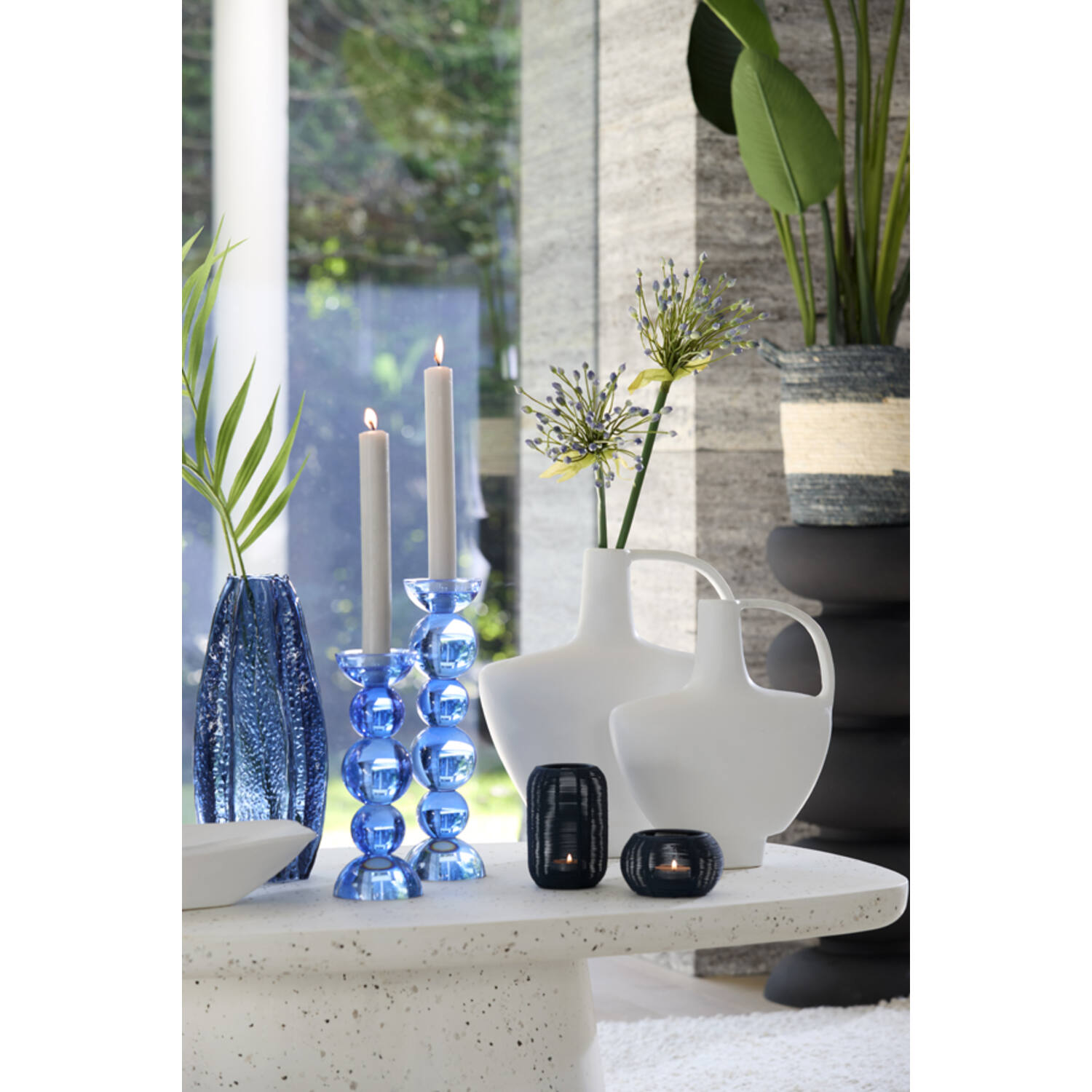 Vase deco 32x12x37 cm OZZERO ceramics white