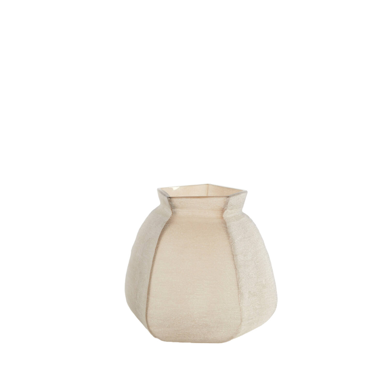 Vaas 26,5x25,5x27 cm VELIKO glas licht bruin