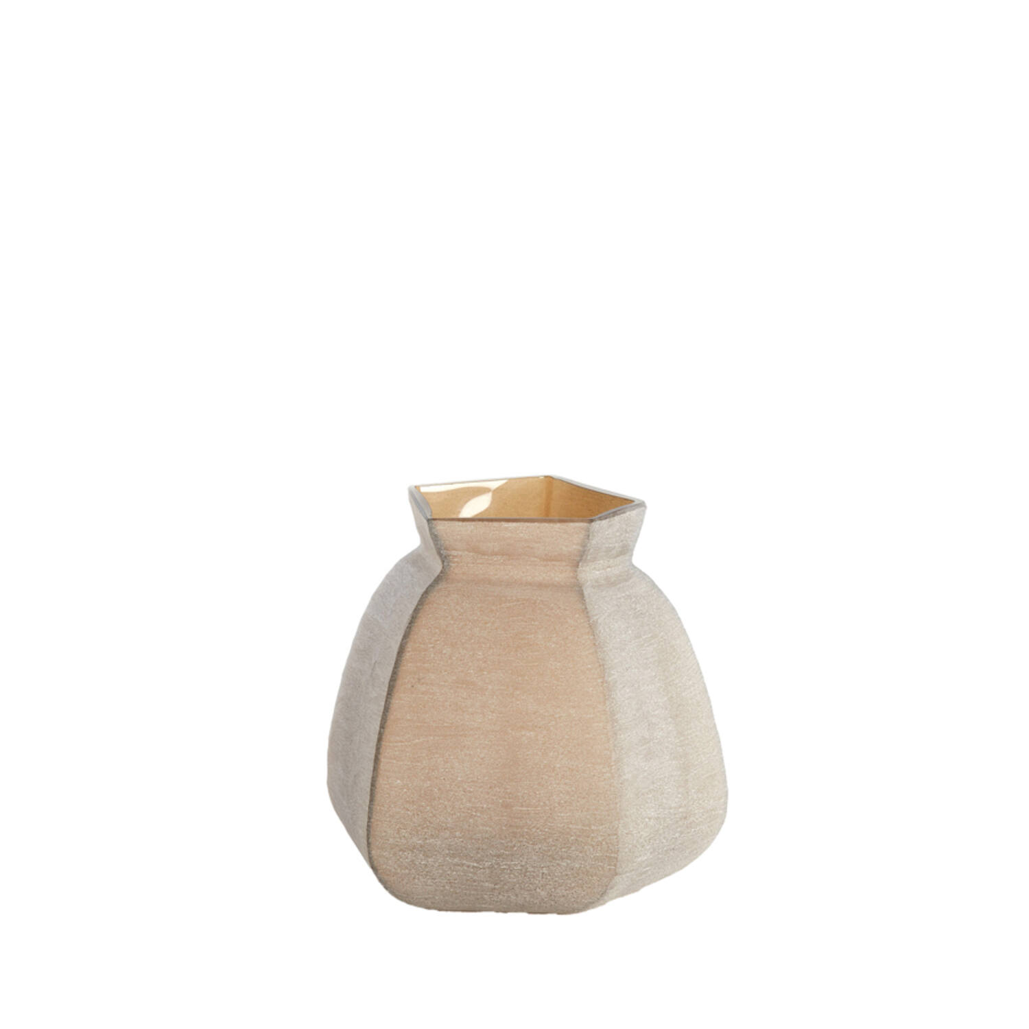 Vaas 26,5x25,5x27 cm VELIKO glas donker bruin