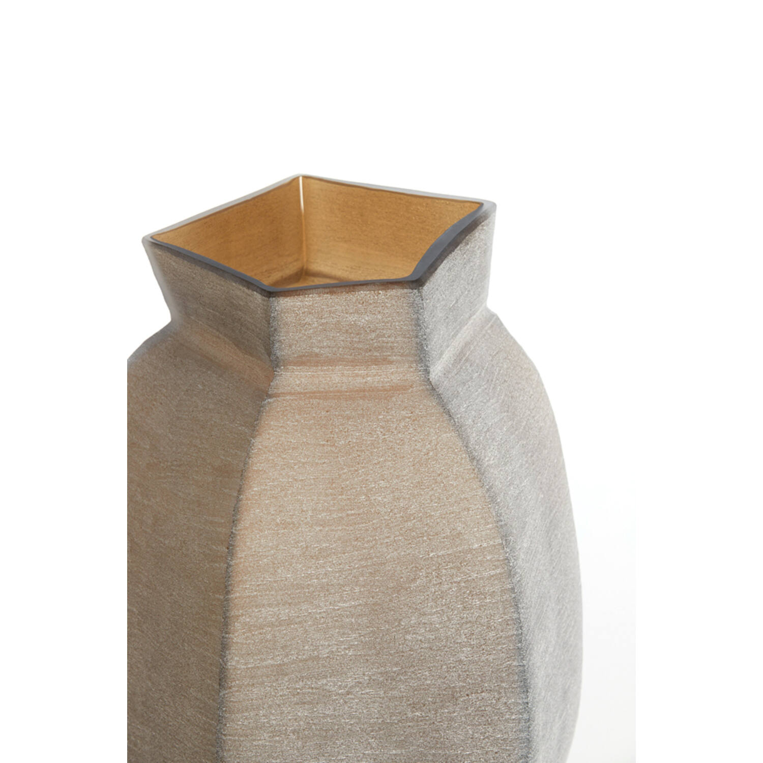 Vaas 26,5x25,5x27 cm VELIKO glas donker bruin